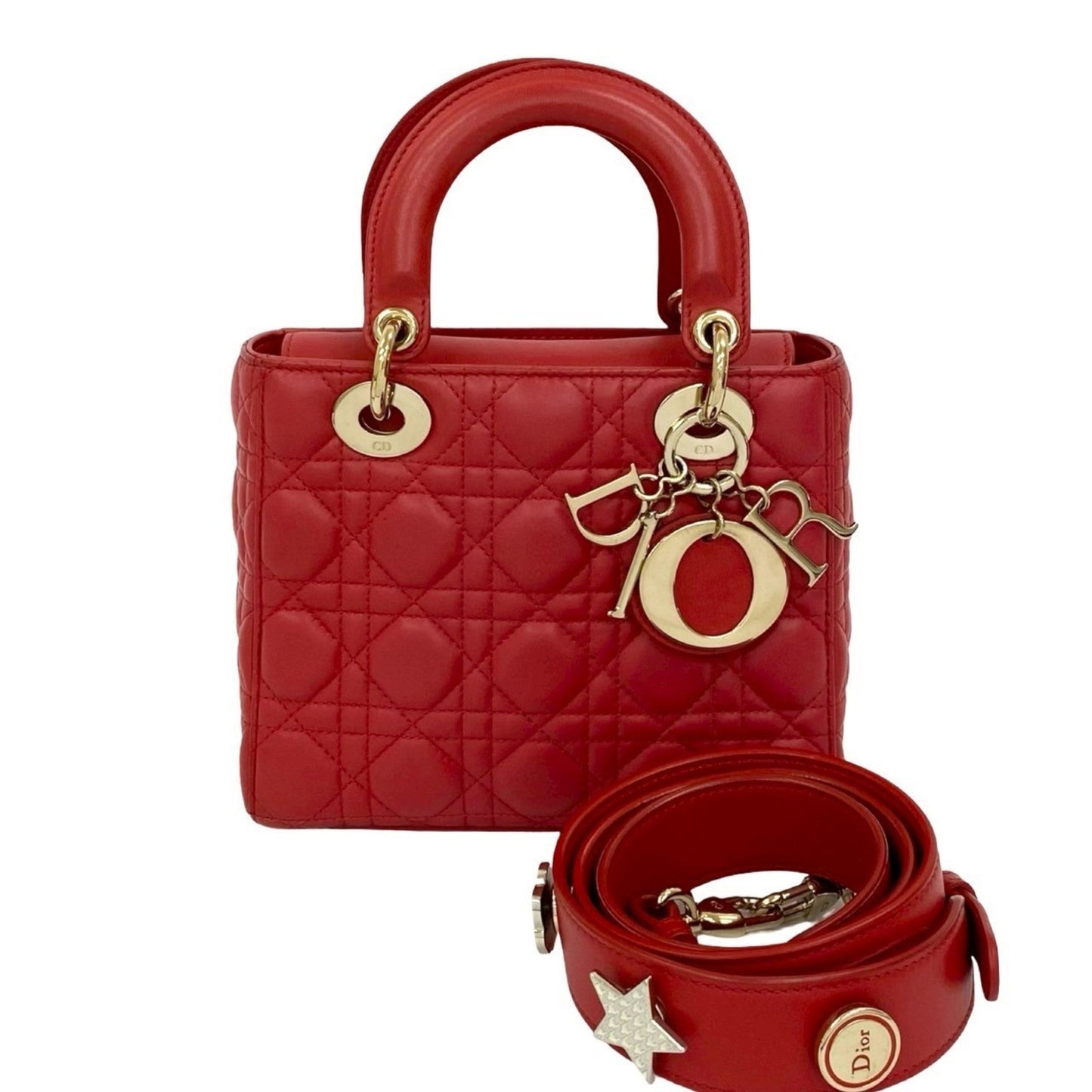 Christian Dior Red Color Leather Handbag Shoulder Bag ()