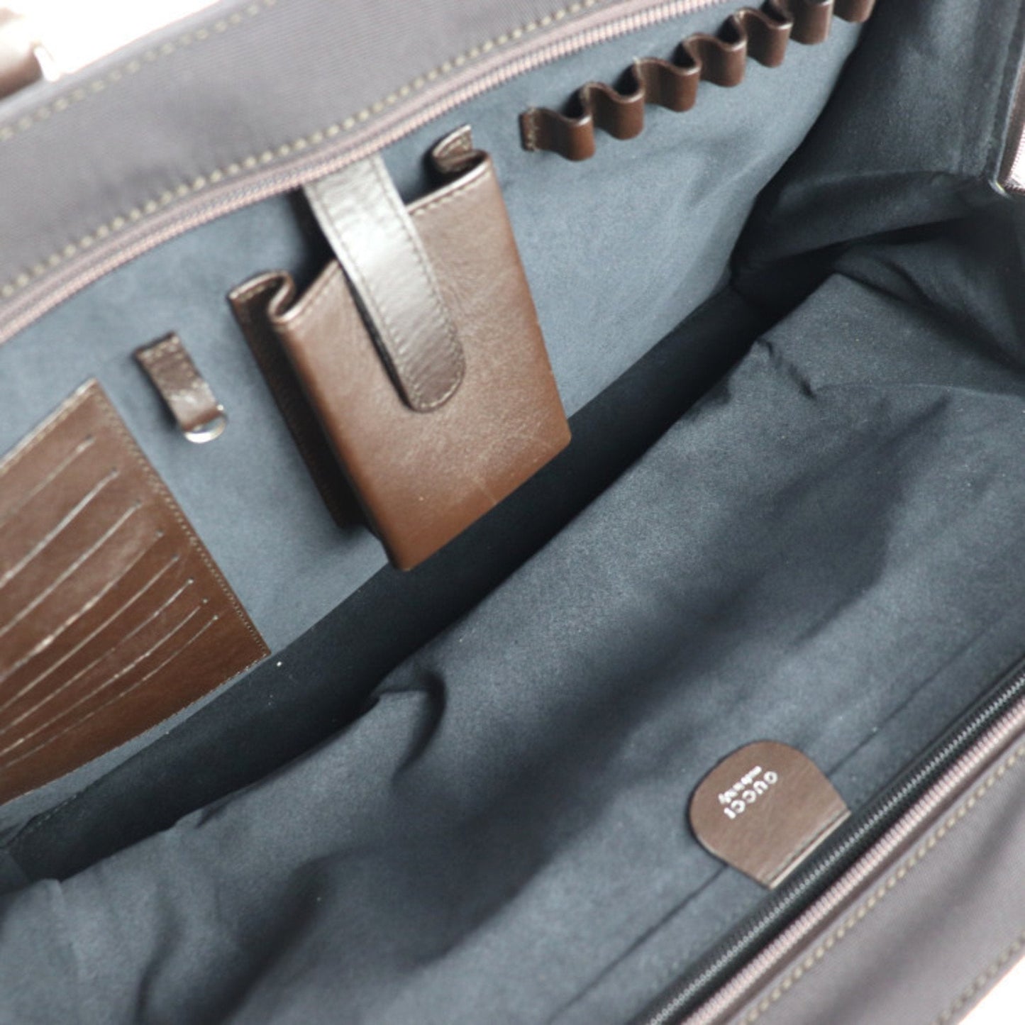 Gucci Brown Leather Handbag Shoulder Bag Tote Bag ( )