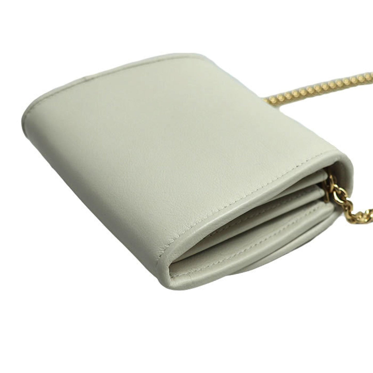 Gucci White Leather Chain/Shoulder Wallet ( )