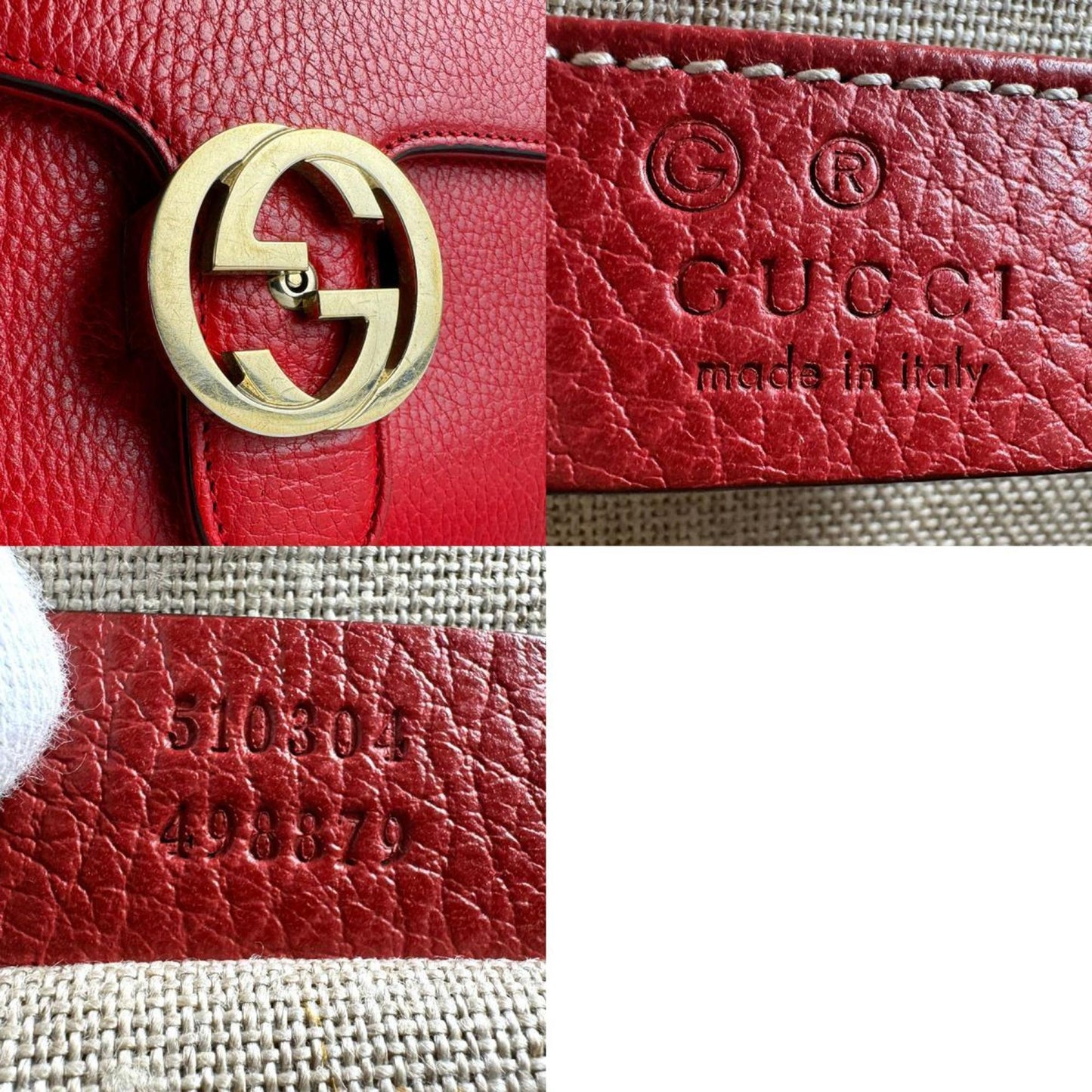 Gucci Red Color Leather Shoulder Bag ( )