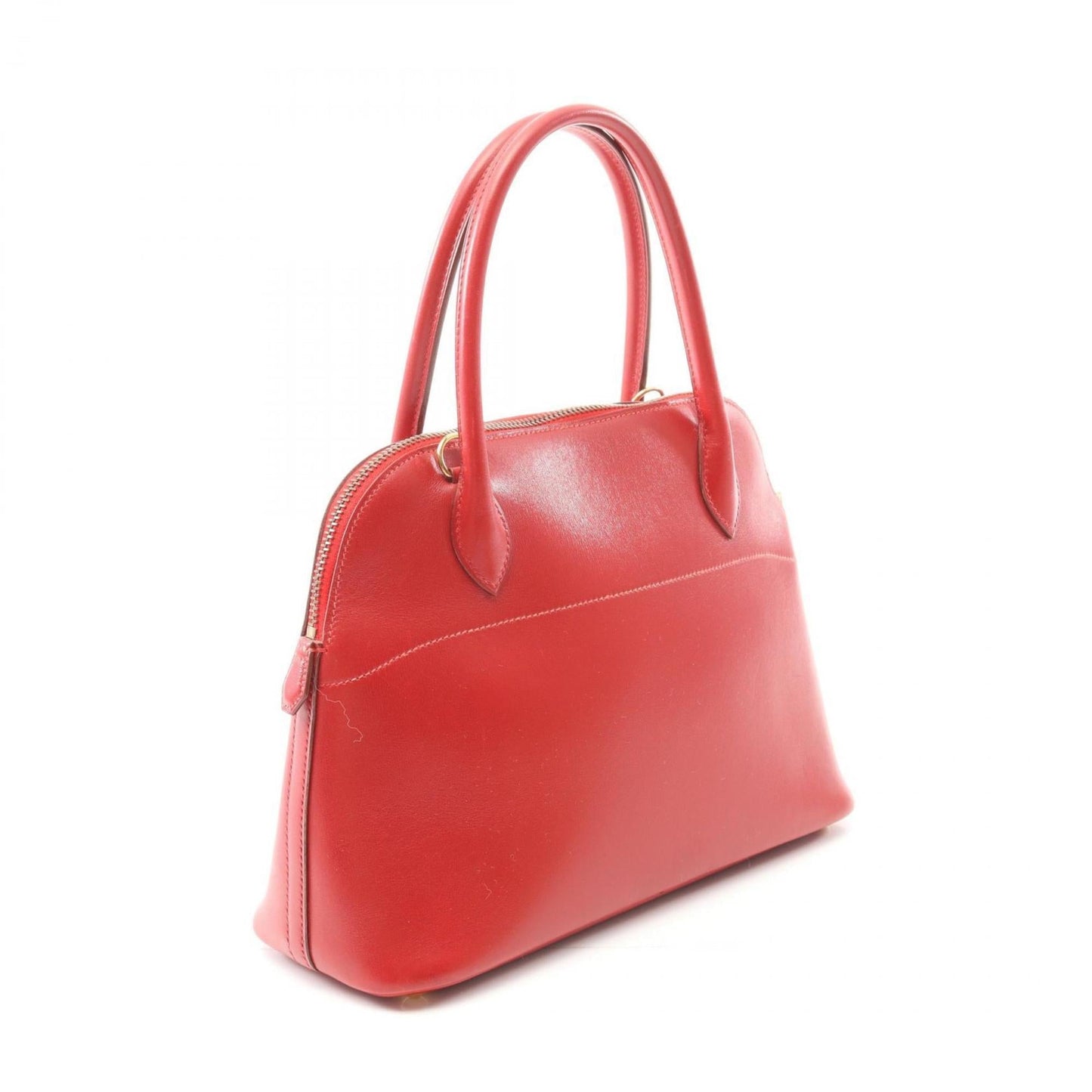 Hermes Red Color Rouge Vif Box Calf Leather Handbag ( )
