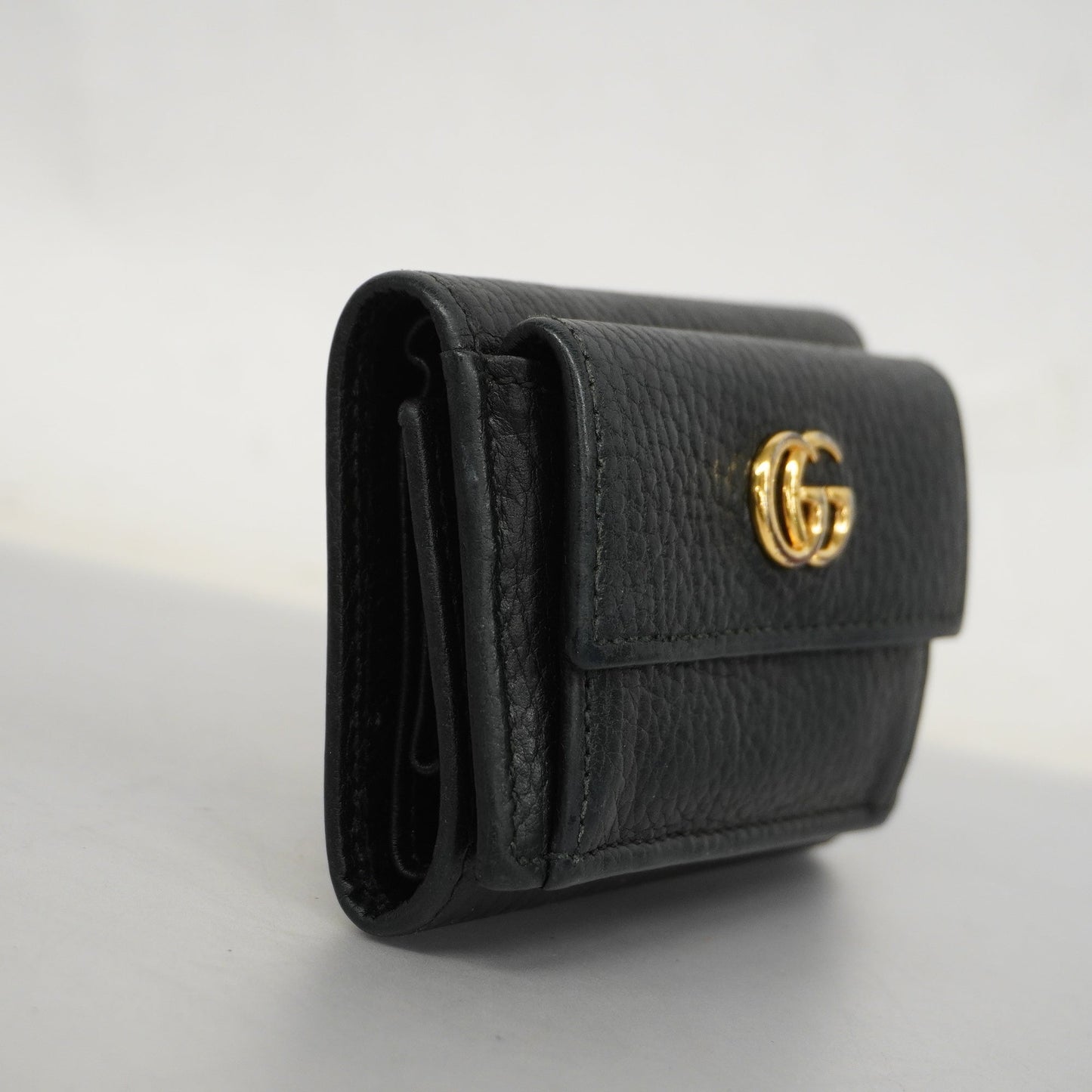 GUCCI Auth  GG Marmont Gold Hardware 523277 Women's Leather Wallet [tri-fold]