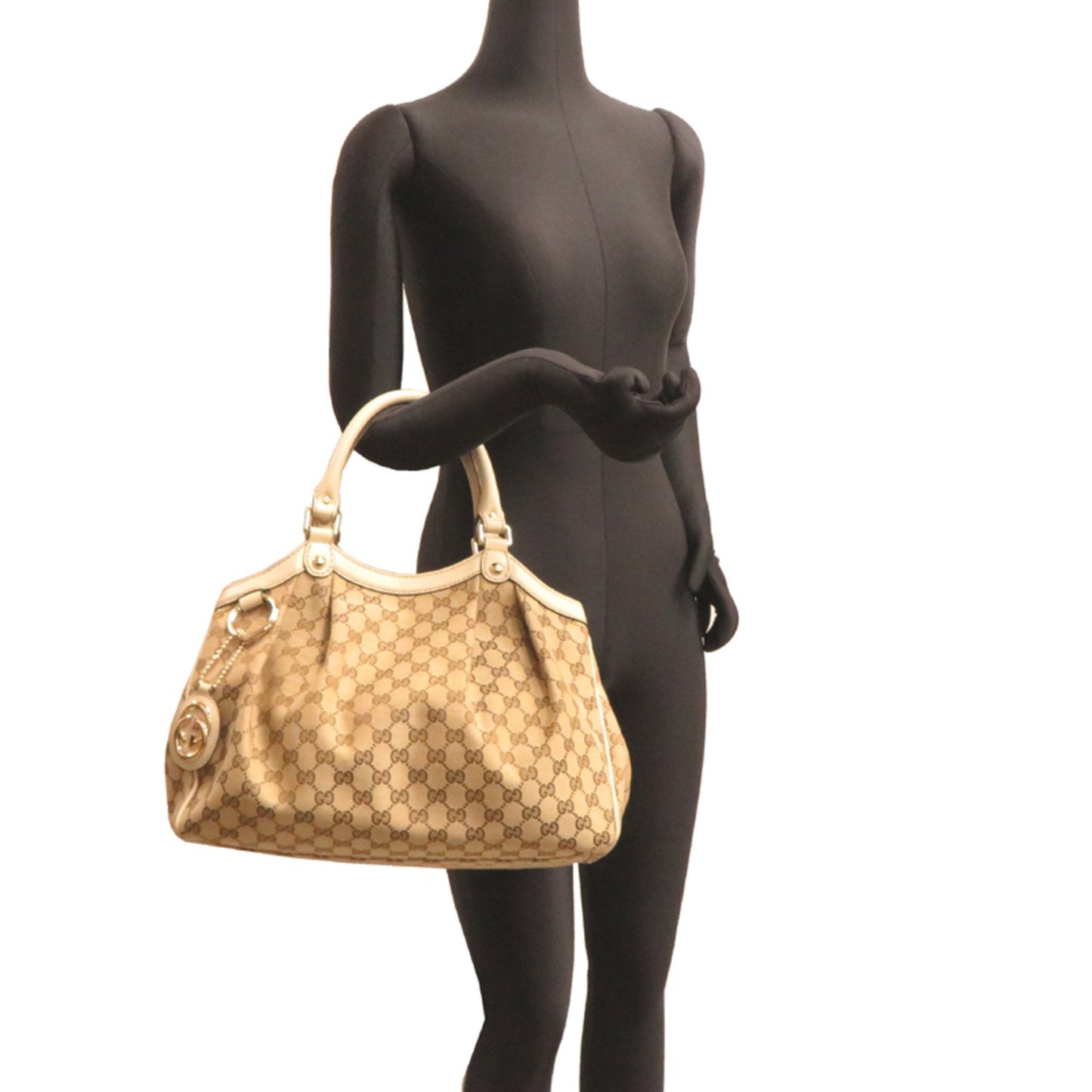 Gucci Sukey Beige Gg Canvas Handbag ( )