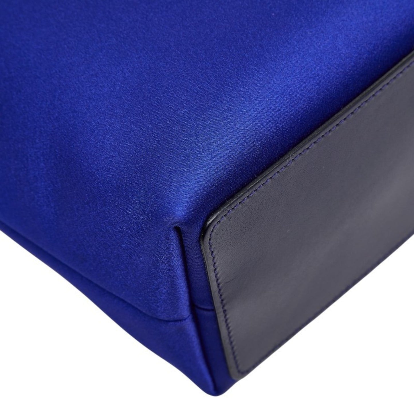 Gucci Blue Purple Satin Leather Handbag Tote Bag ( )