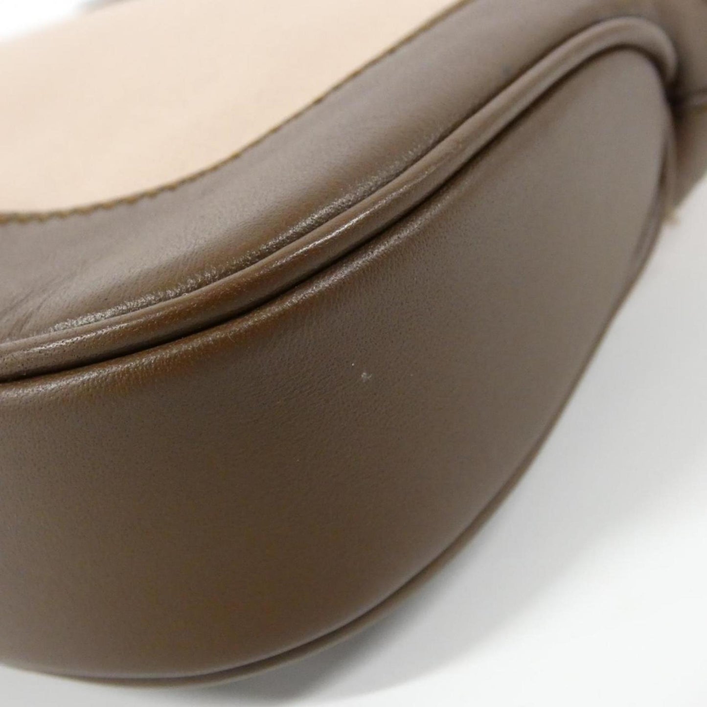 Gucci Brown Pink Canvas Leather Shoulder Bag ( )