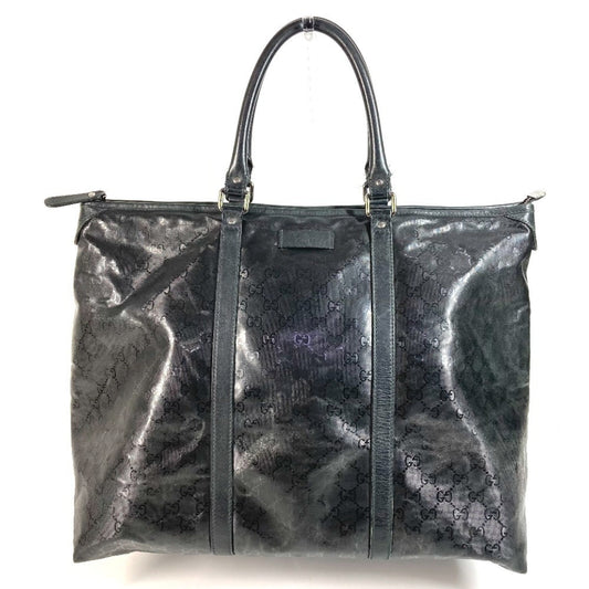 Gucci Gg ImprimÃ© Black Leather Gg ImprimÃ© Boston Bag Shoulder Bag Tote Bag ( )