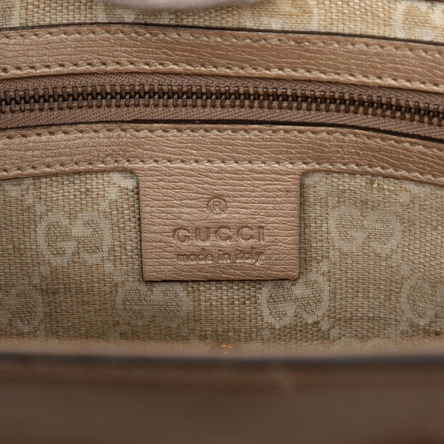 Gucci Pink Pink Beige Leather Shoulder Bag Tote Bag ( )