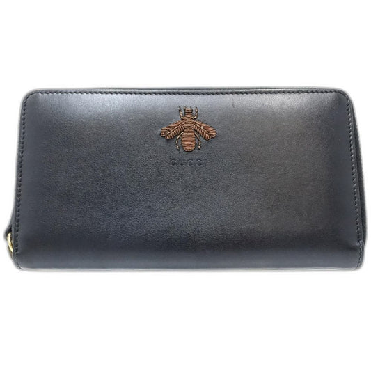 Gucci Animalier Black Leather Long Wallet (Bi-Fold) ( )