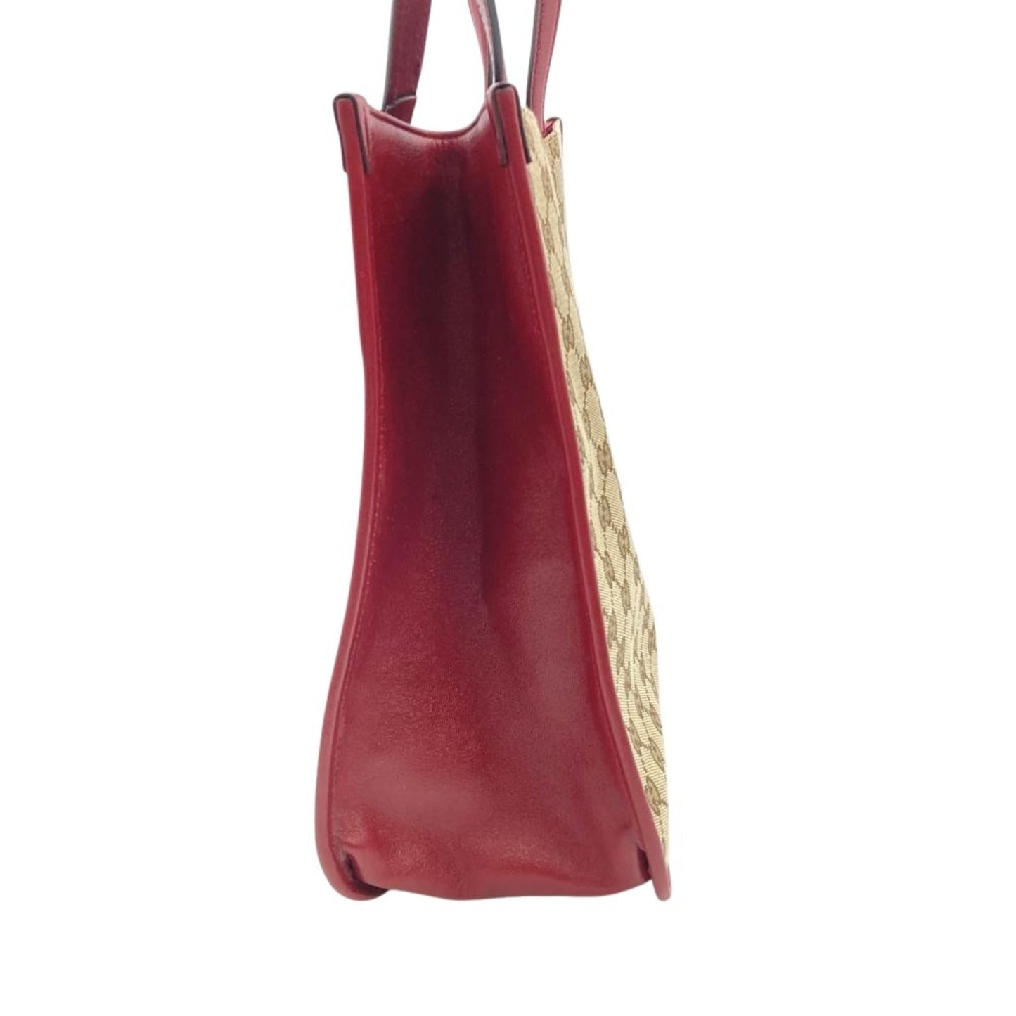 Gucci Beige Gg Canvas Leather Tote Bag ( )