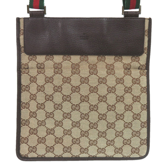 Gucci Brown Green Red Color Gg Canvas Leather Messenger Bag Sling Bag ( )