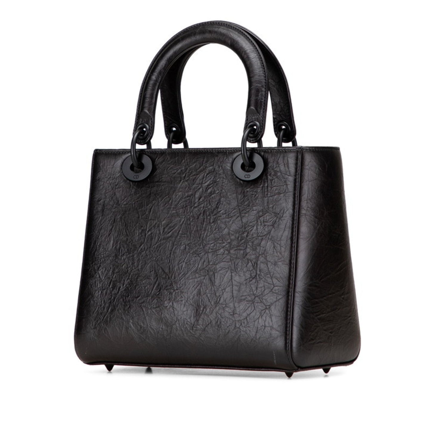 Christian Dior Lady Dior Black White Pvc Leather Handbag Shoulder Bag ()