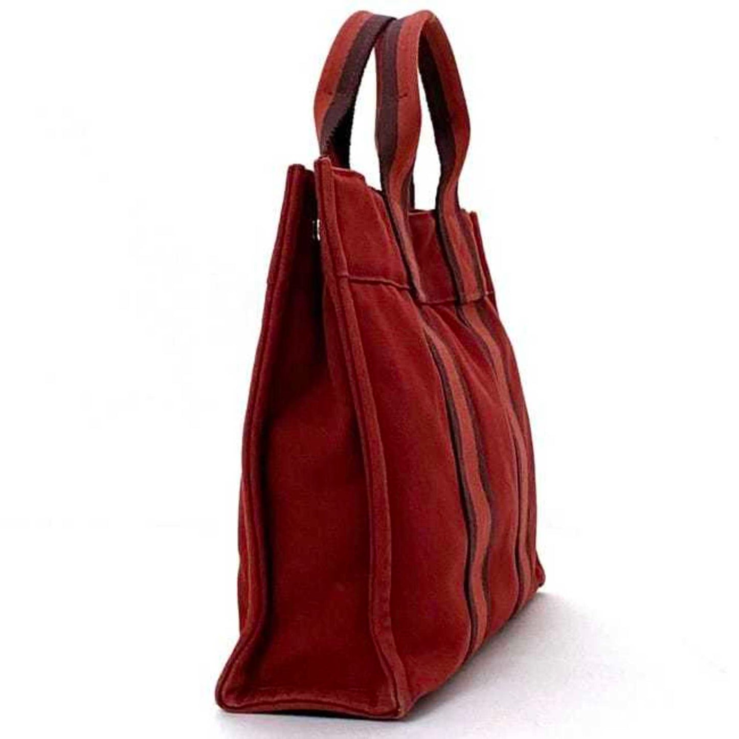 Hermes Red Color Canvas Handbag ( )