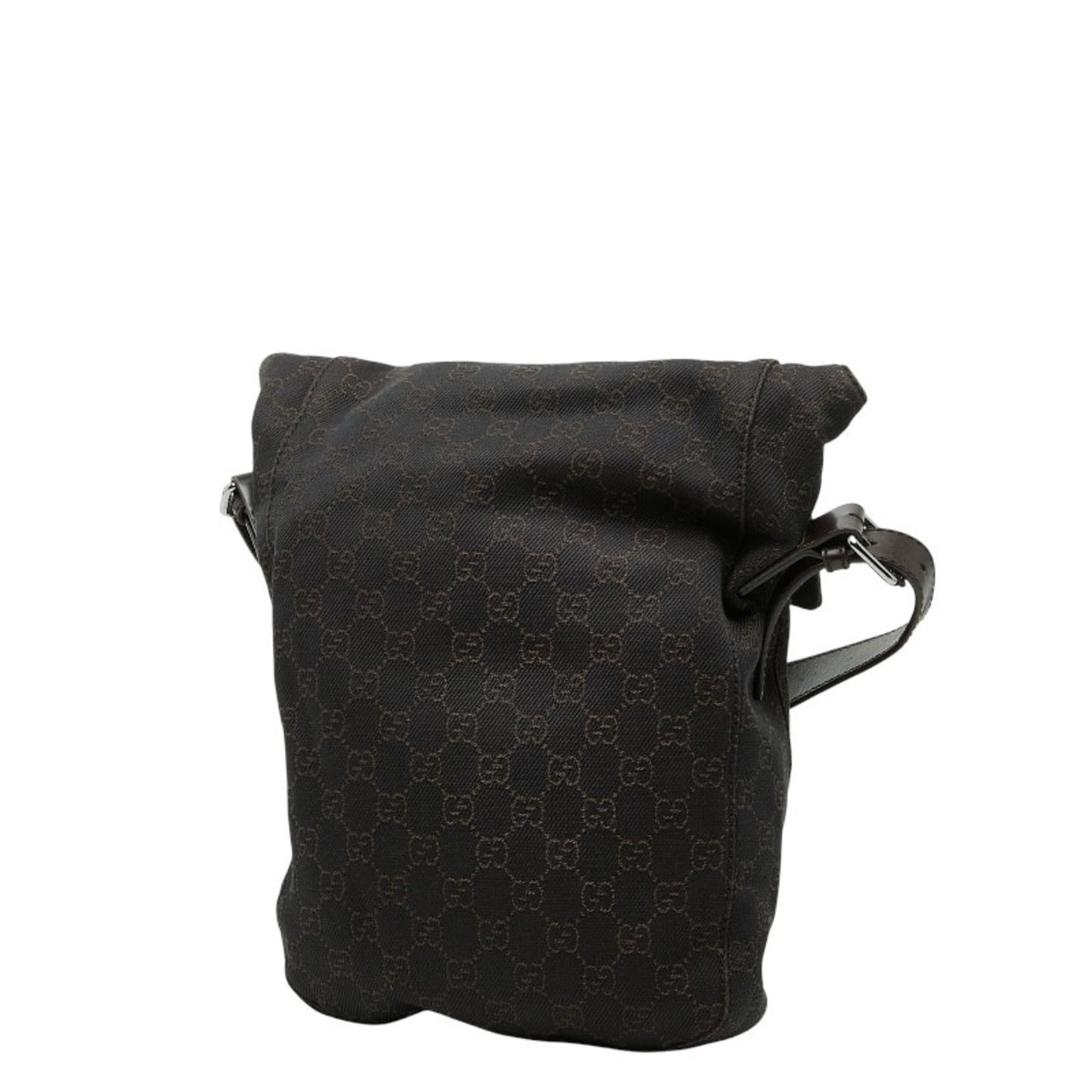 Gucci Brown Canvas Leather Shoulder Bag ( )