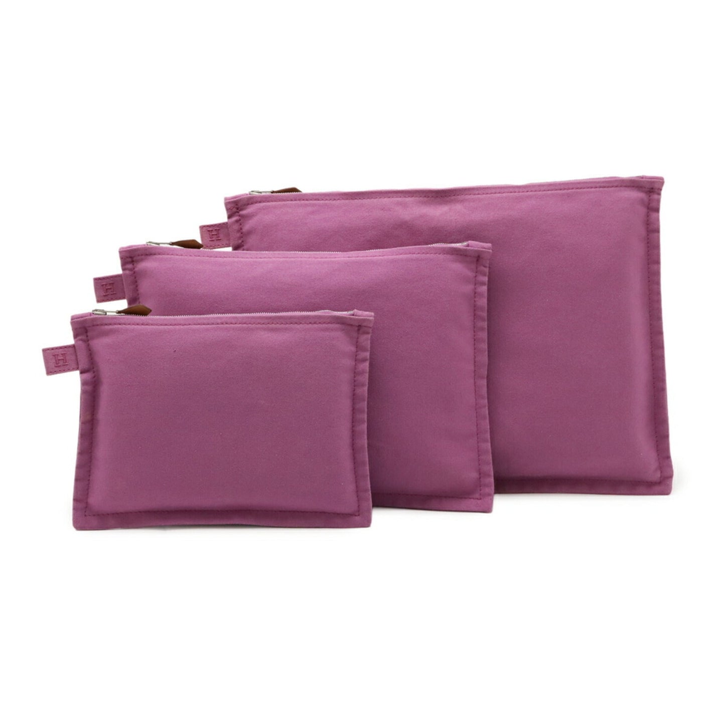 Hermes Purple Cotton Canvas Clutch Bag Pouch ( )