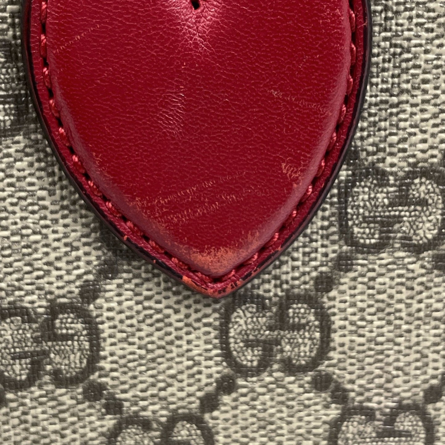 Gucci Brown Pink Red Color Coated Canvas Leather Handbag Shoulder Bag ( )