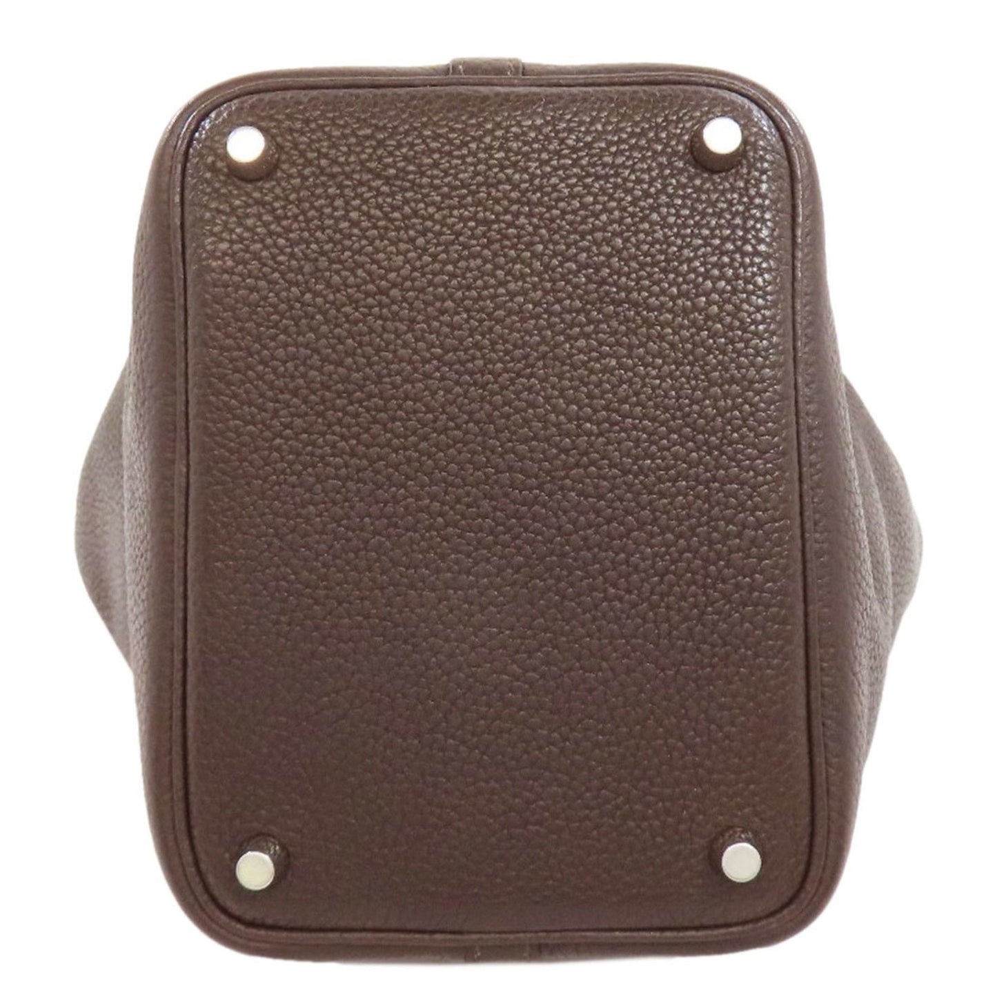 Hermes Picotin Brown Dark Brown Taurillon Clemence Leather Handbag ( )