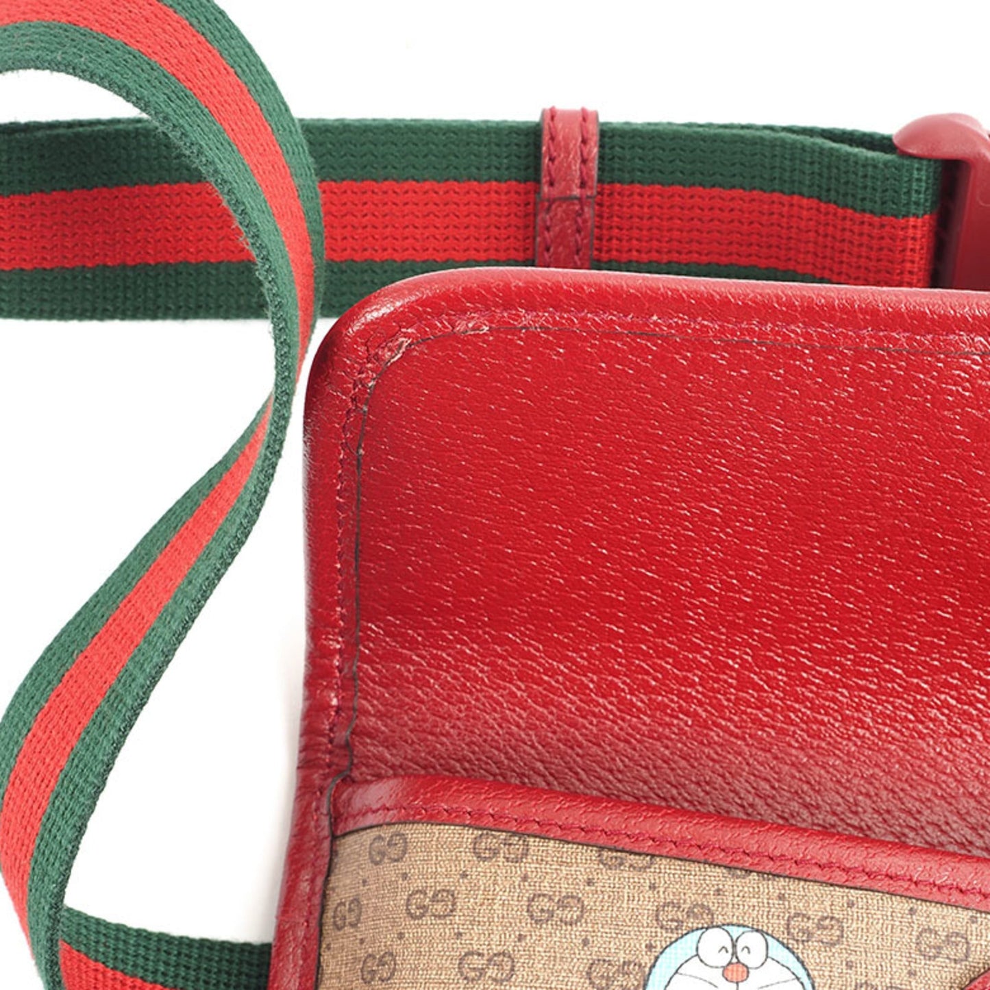 Gucci Beige Bordeaux Pvc Leather Sling Bag ( )