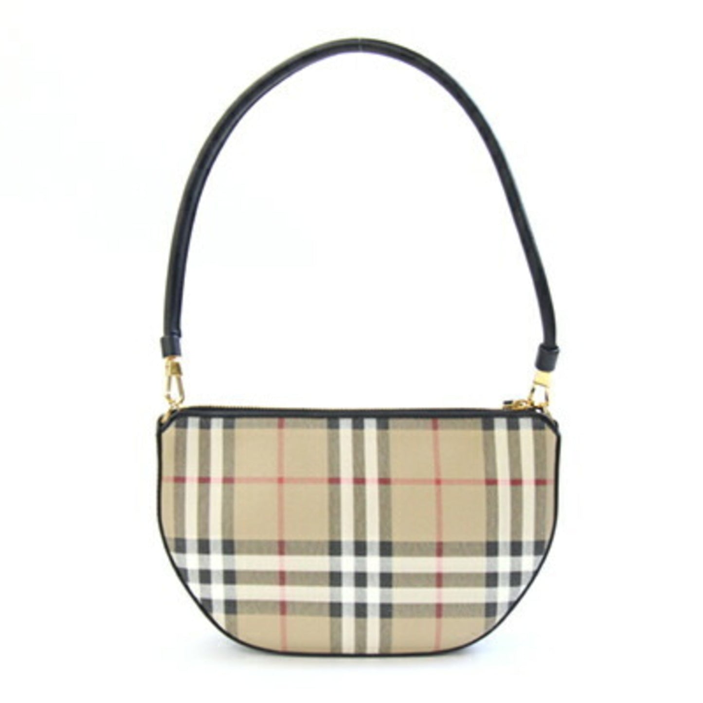 Burberry Beige Black Pvc Leather Clutch Bag Pouch ( )