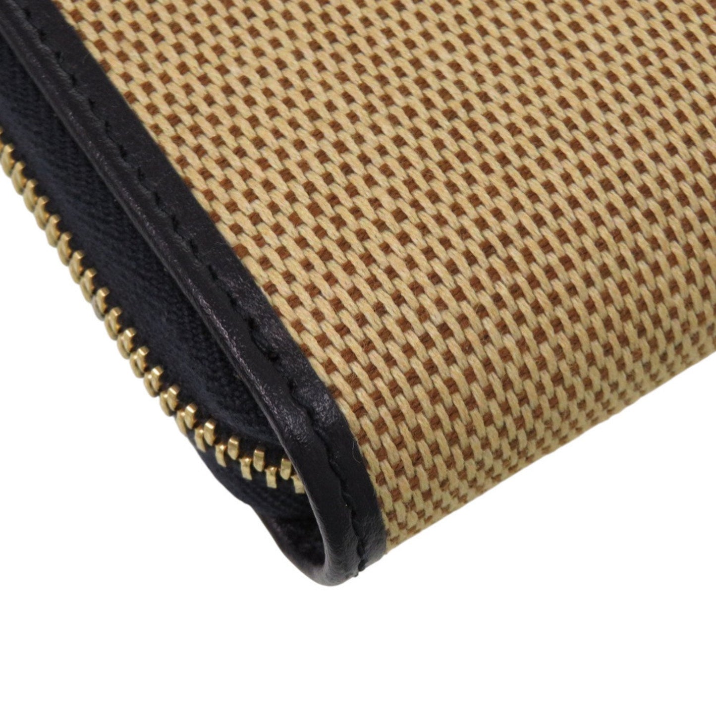 Gucci Beige Navy Canvas Leather Long Wallet (Bi-Fold) ( )