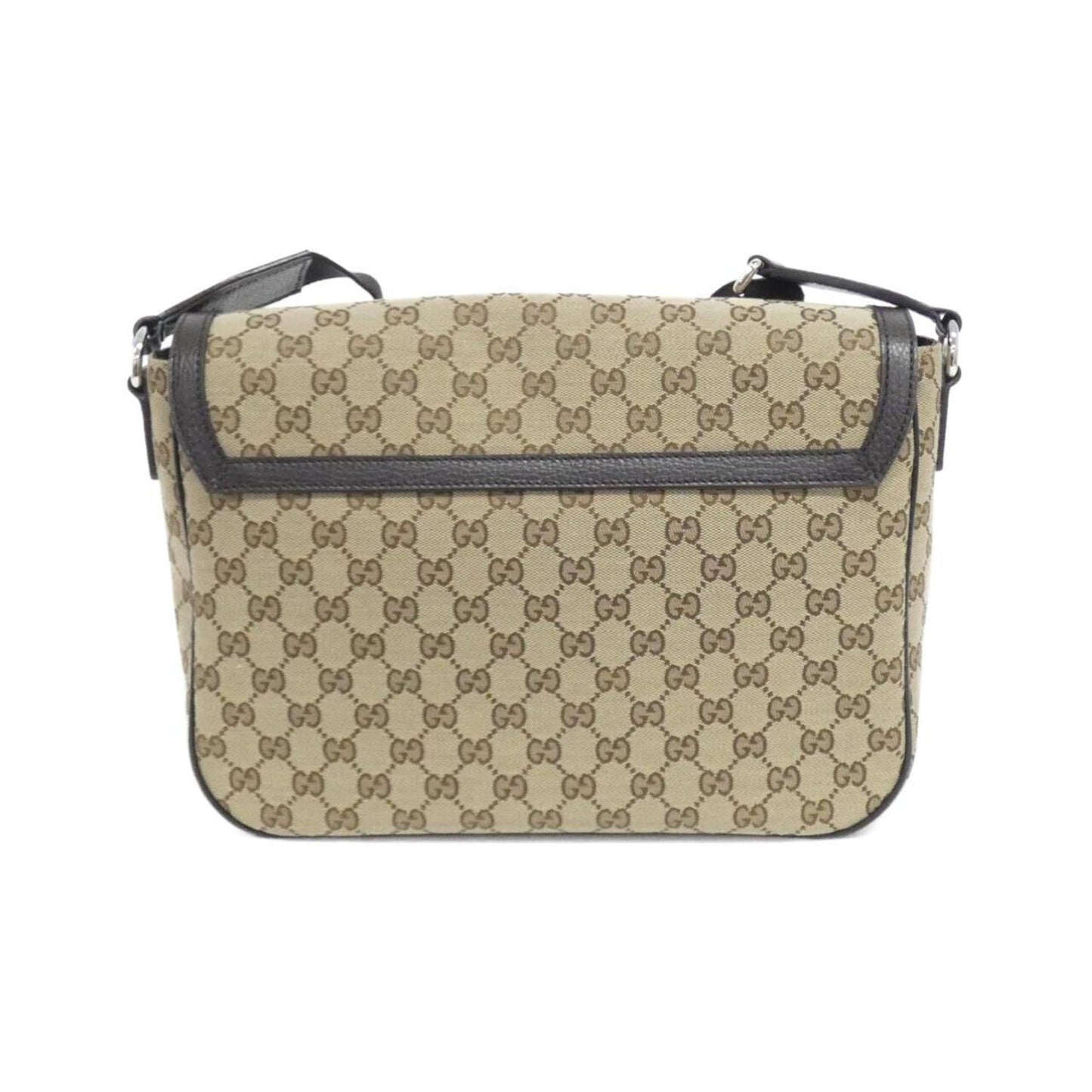 Gucci Gg Canvas Beige Brown Gg Canvas Leather Shoulder Bag ( )