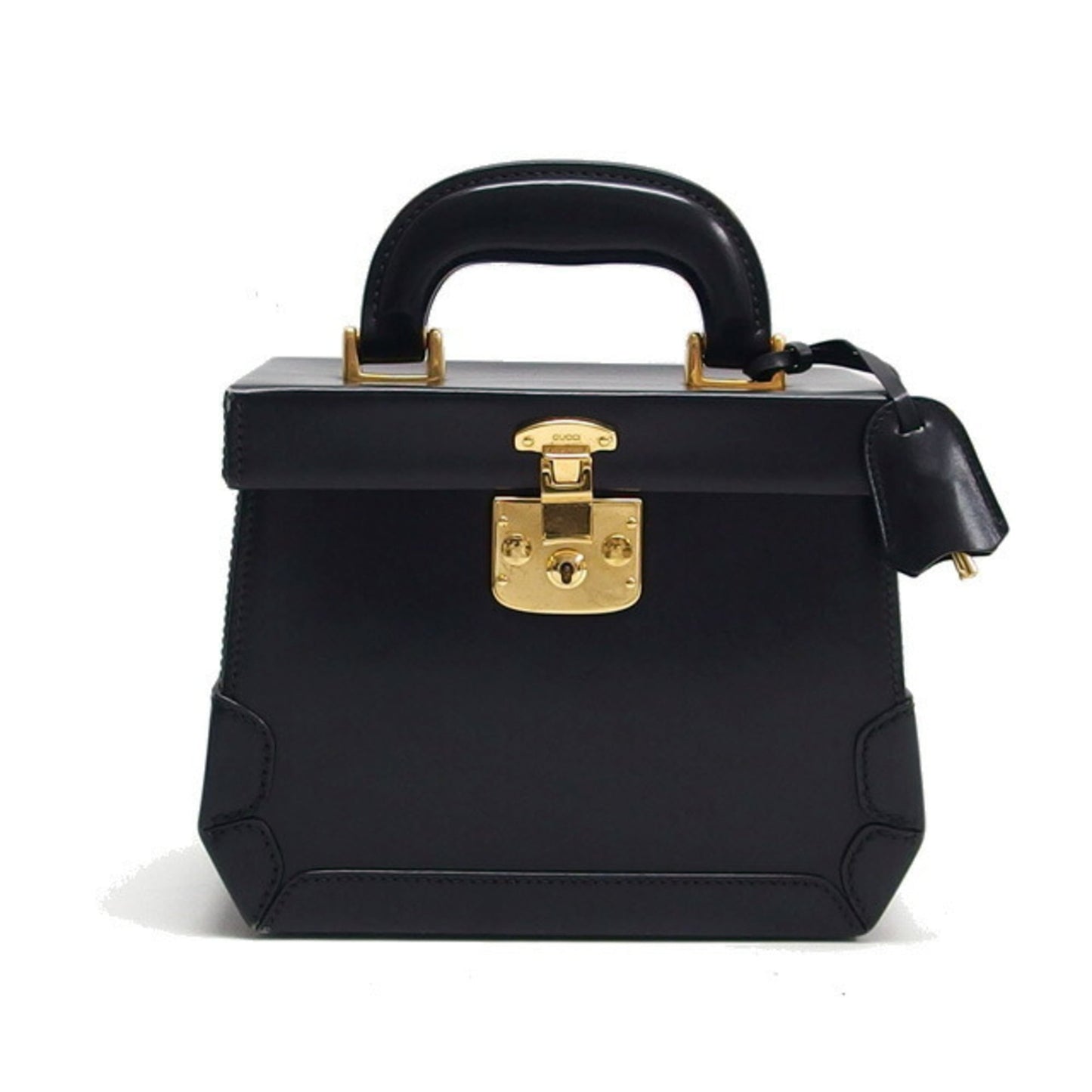 Gucci Black Leather Handbag Vanity Bag ( )