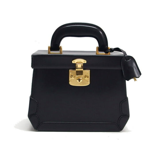 Gucci Black Leather Handbag Vanity Bag ( )