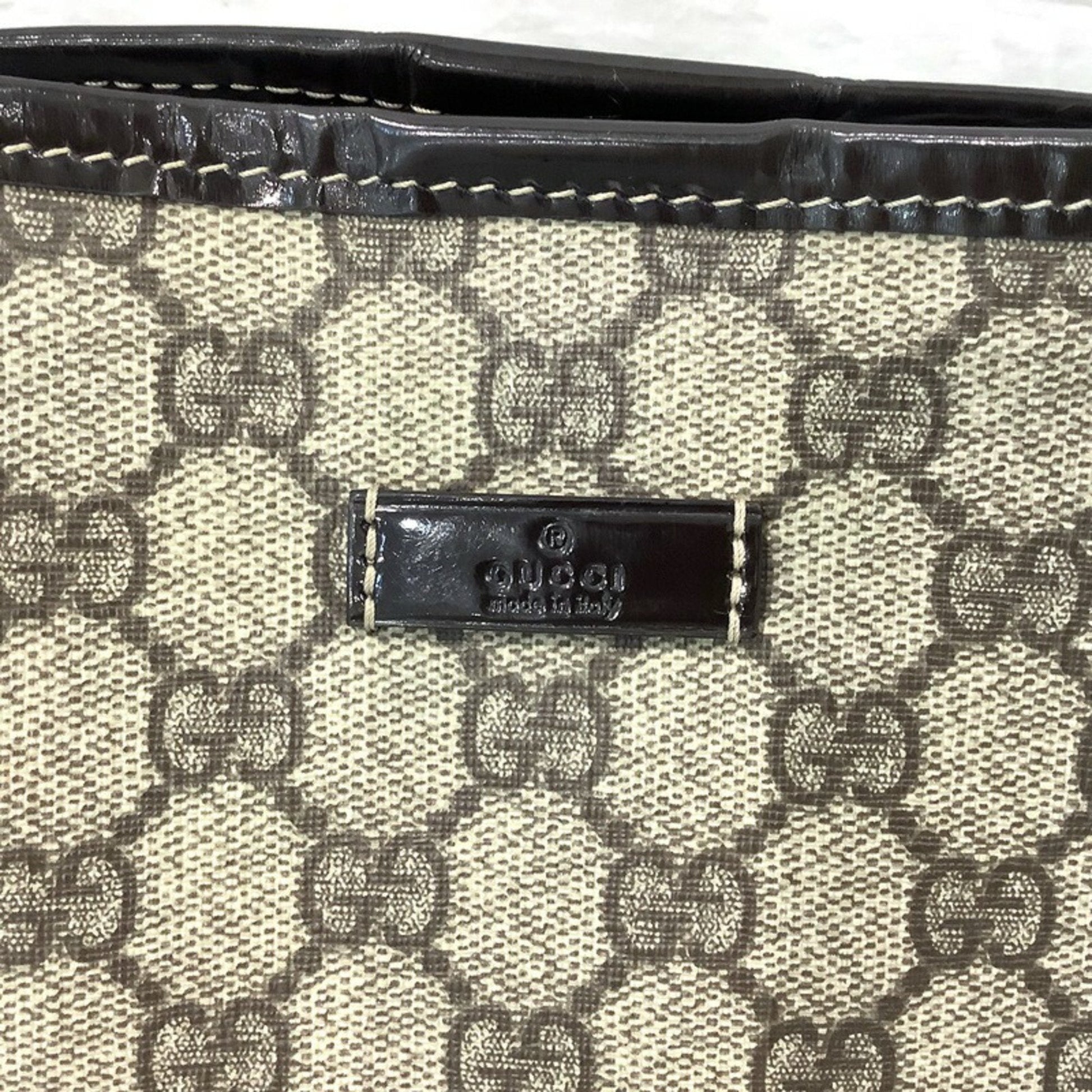 Gucci Brown Canvas PVC Tote