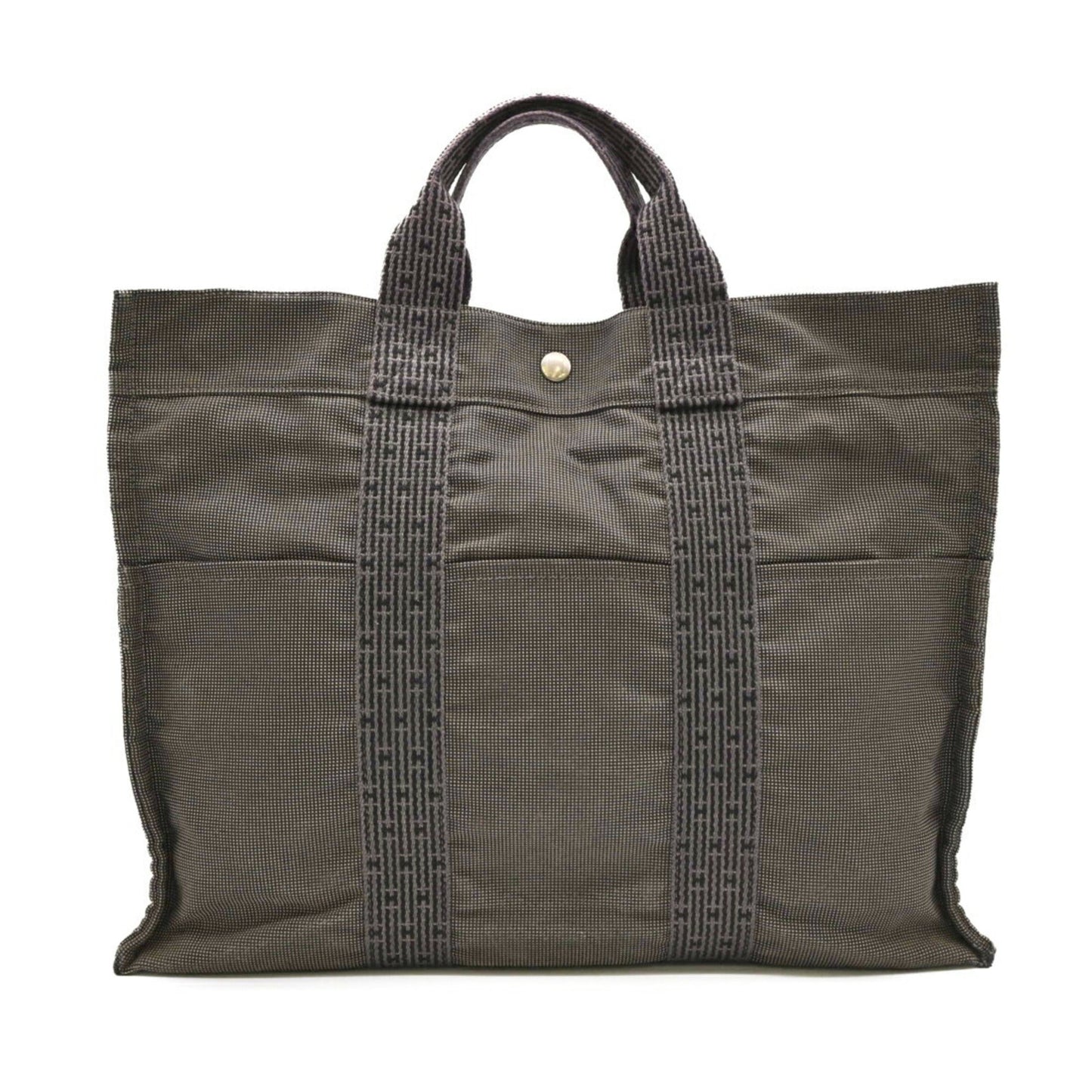 Hermes Gray Nylon Canvas Tote Bag ( )