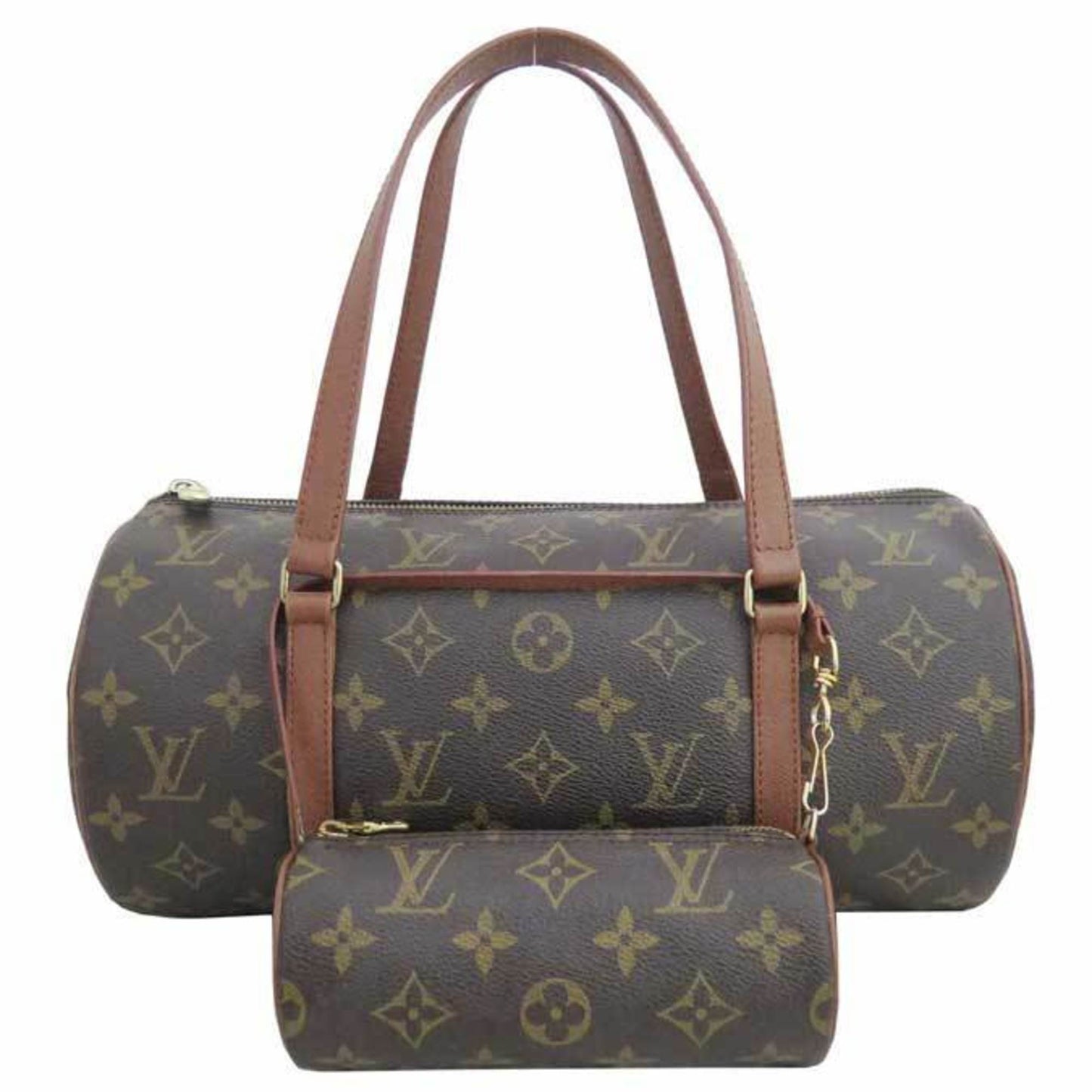 Louis Vuitton Bag Monogram Papillon Brown x Canvas Handbag with Pouch Ladies