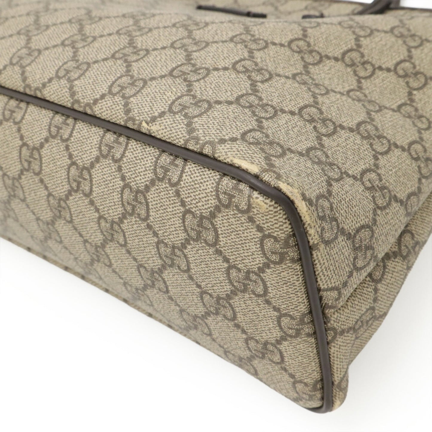 Gucci Gg Plus Beige Dark Brown Gg Supreme Leather Handbag Shoulder Bag Tote Bag ( )