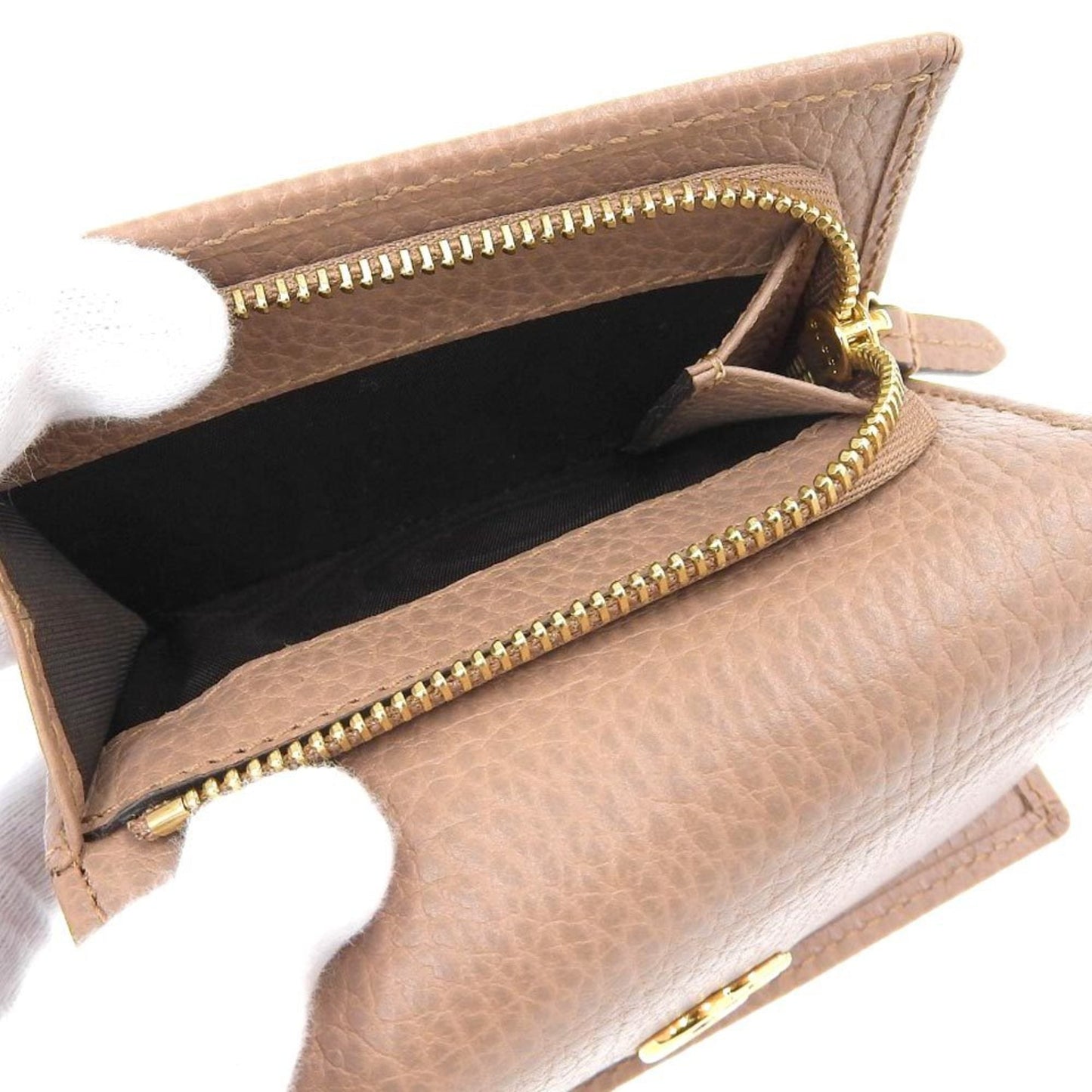 Gucci Beige Leather Coin Purse/Coin Case ( )