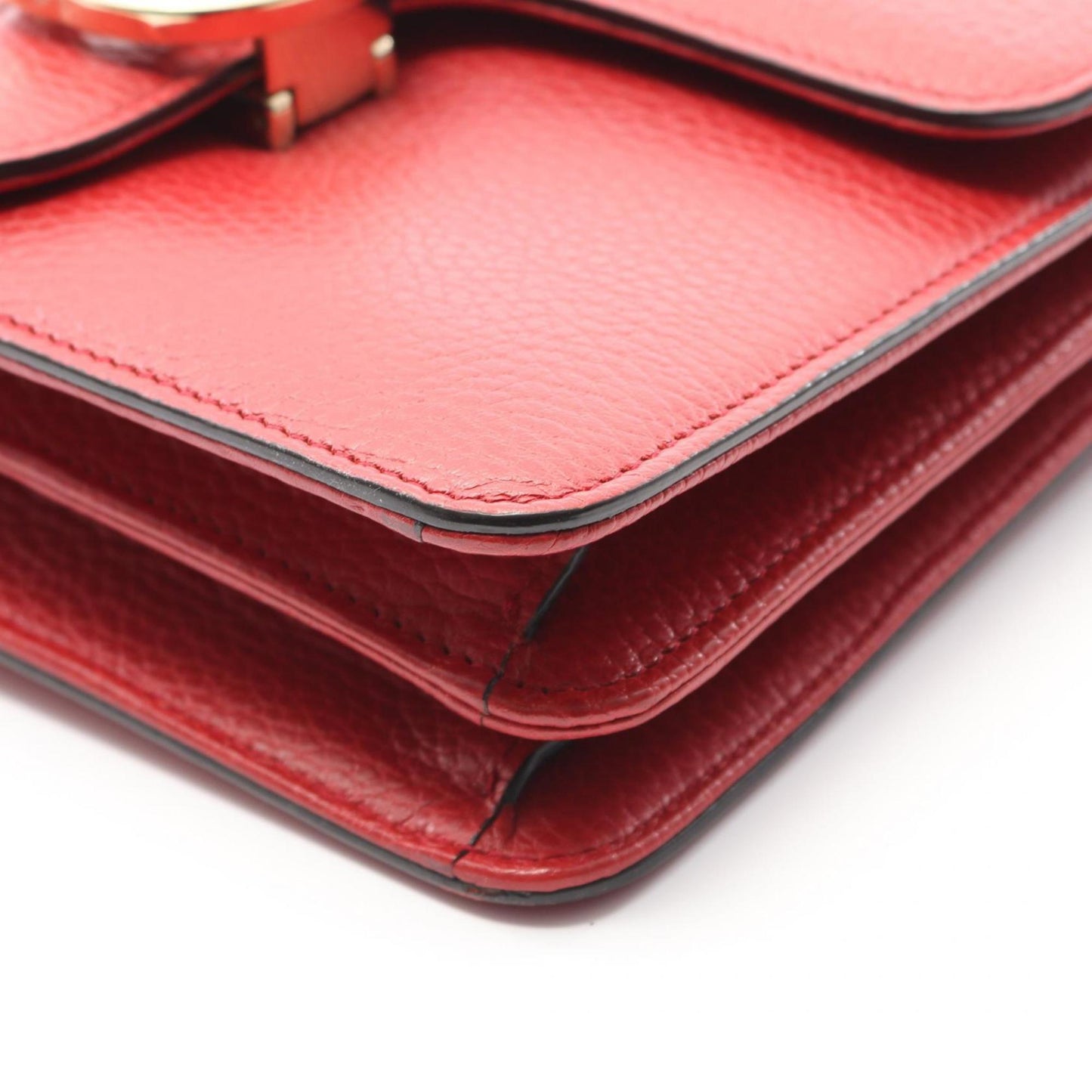 Gucci Red Color Leather Shoulder Bag ( )