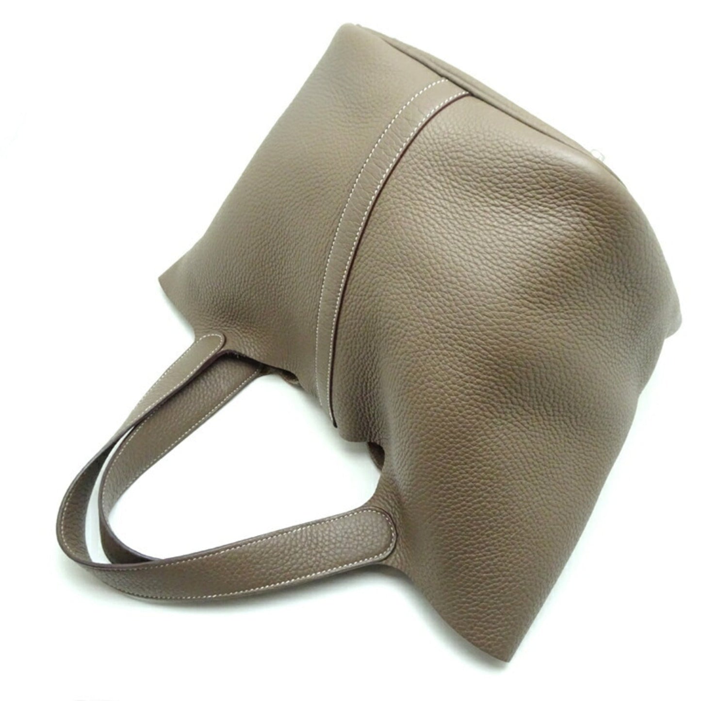 Hermes Picotin Beige Etoupe Gray Gray Taurillon Clemence Leather Handbag ( )