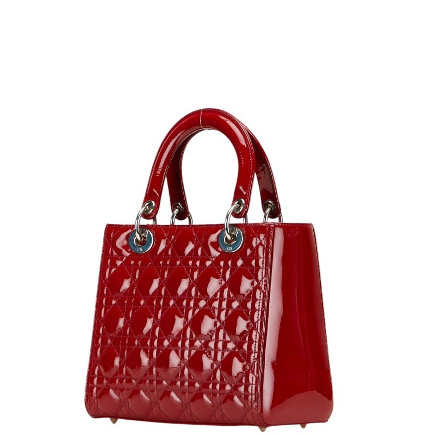 Christian Dior Lady Dior Red Color Patent Leather Handbag Shoulder Bag ()