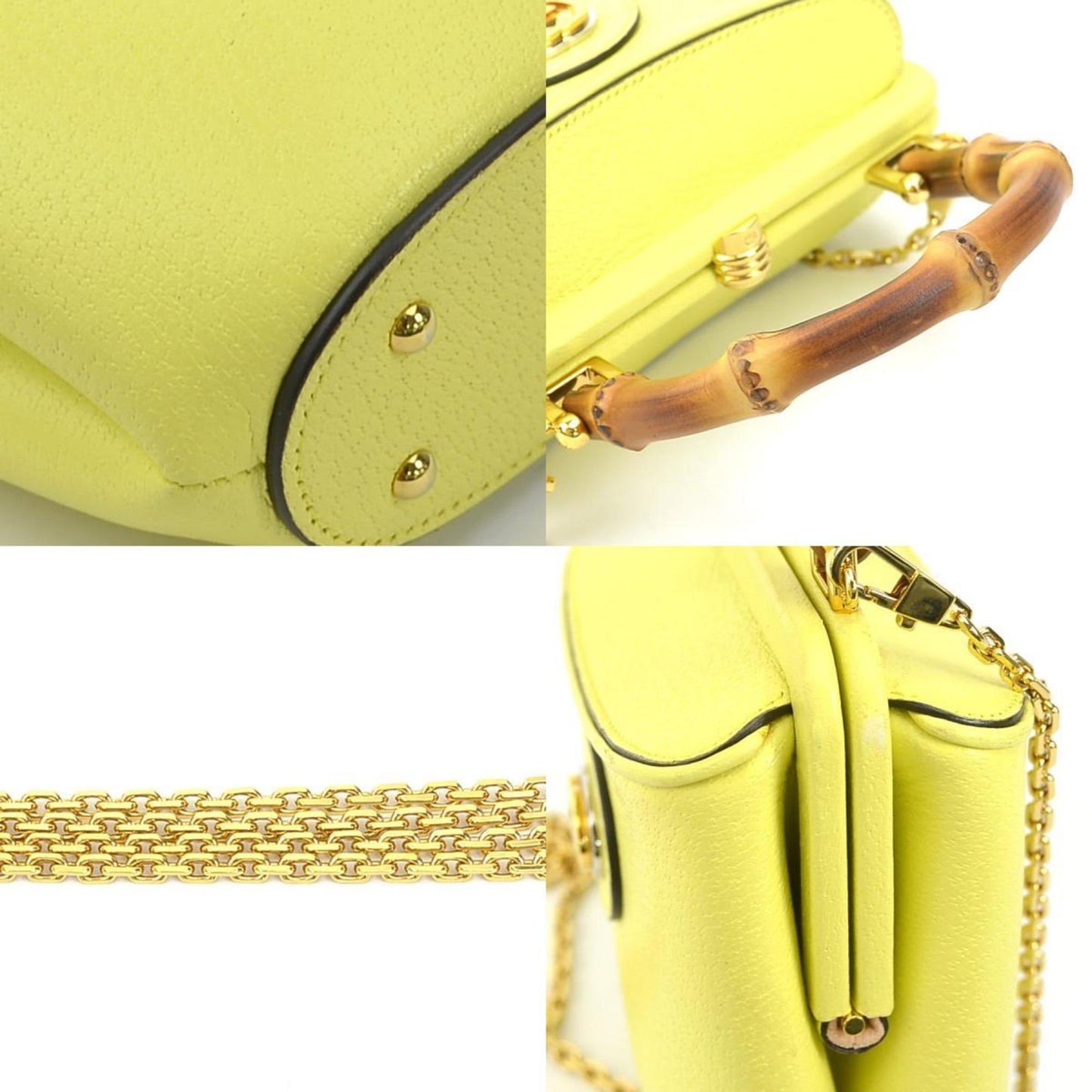 Gucci Yellow Leather Handbag Shoulder Bag ( )