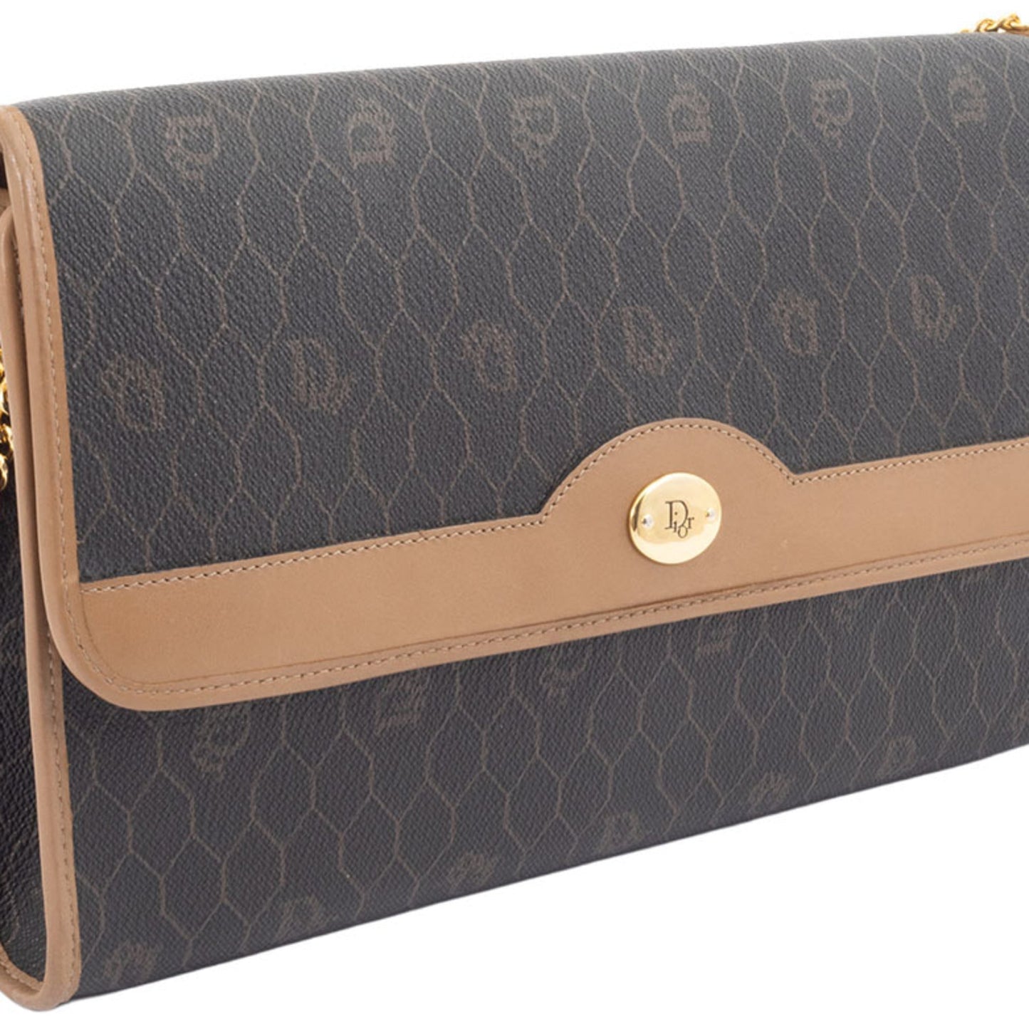 Christian Dior Dark Brown Pvc Leather Shoulder Bag ()