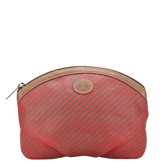 Gucci Brown Red Color Pvc Leather Pouch ( )