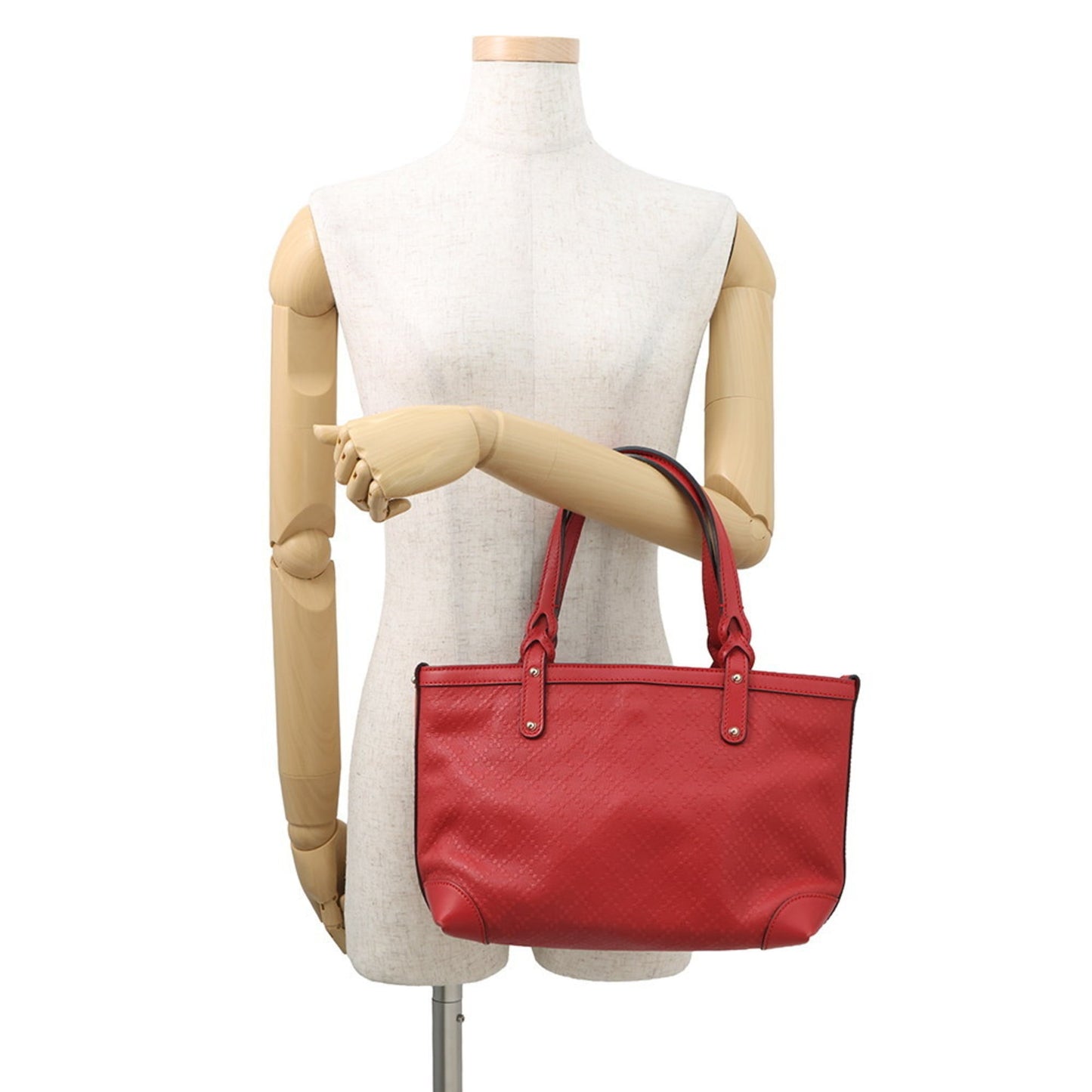 Gucci Red Color Leather Pouch Tote Bag ( )