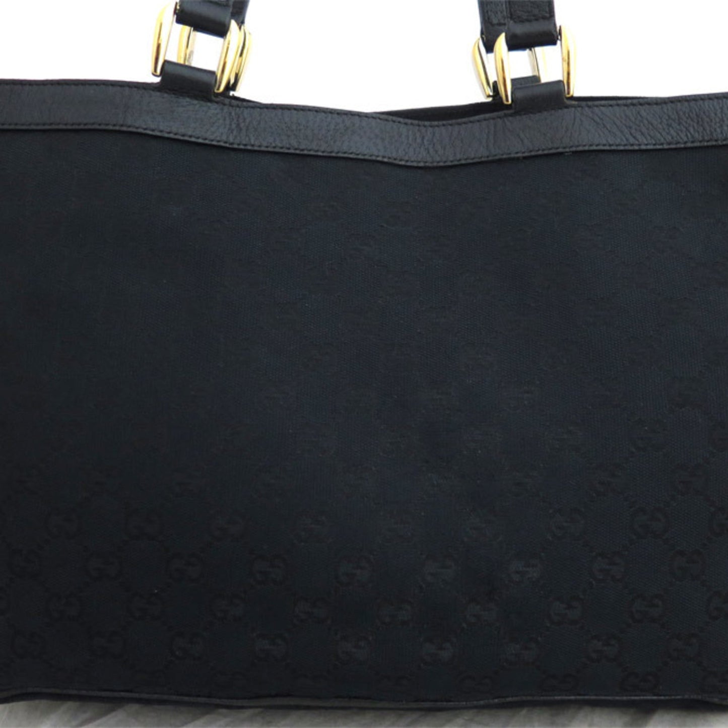 Gucci Black Leather Canvas Tote Style 34