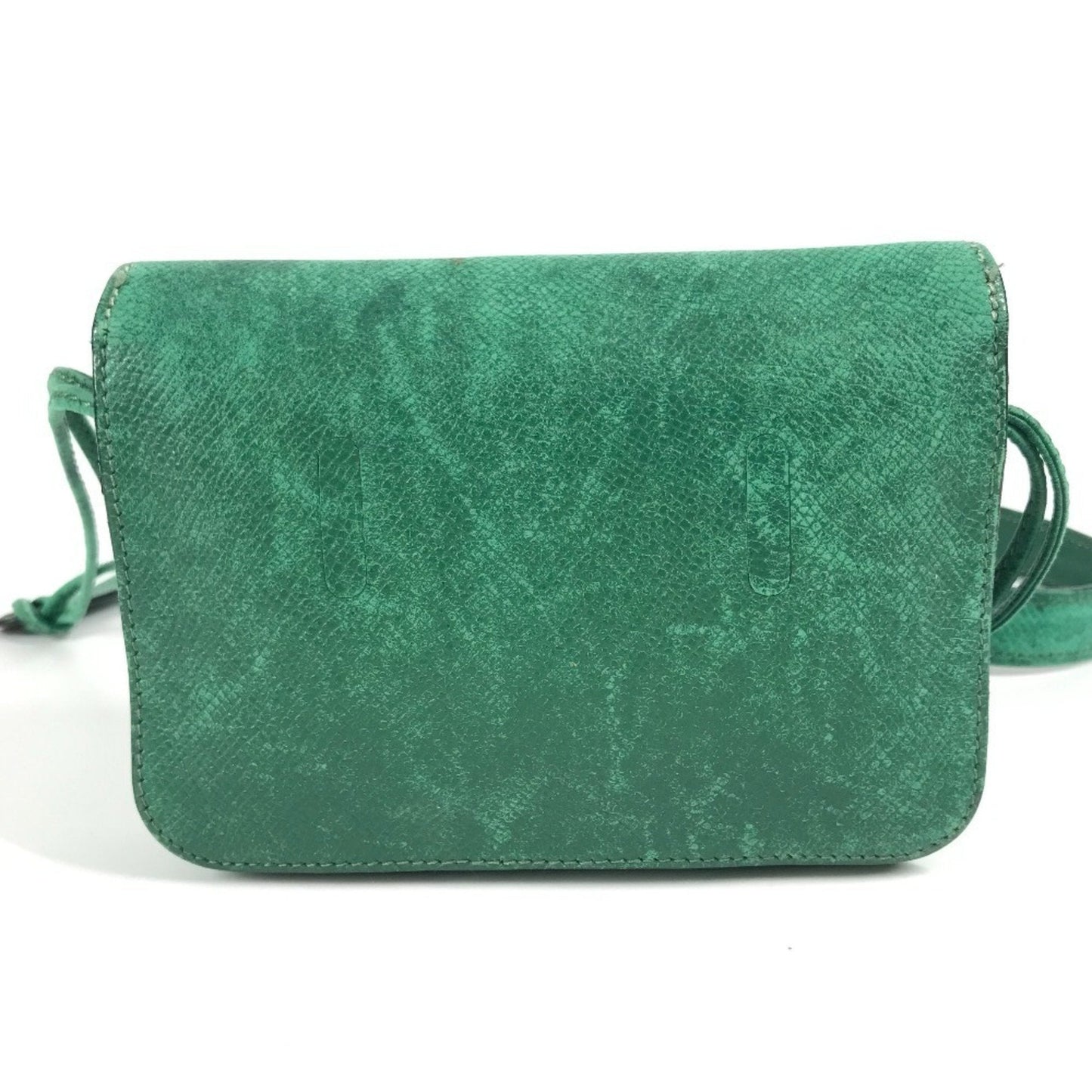 Hermes Green Leather Pochette Shoulder Bag ( )