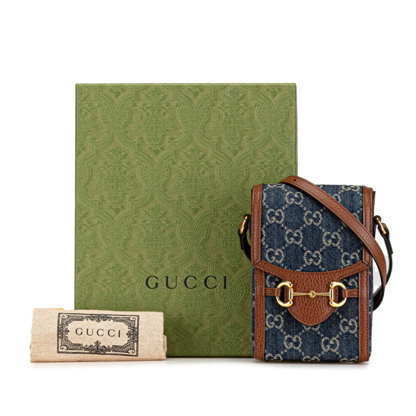 Gucci Brown Canvas Leather Shoulder Bag ( )