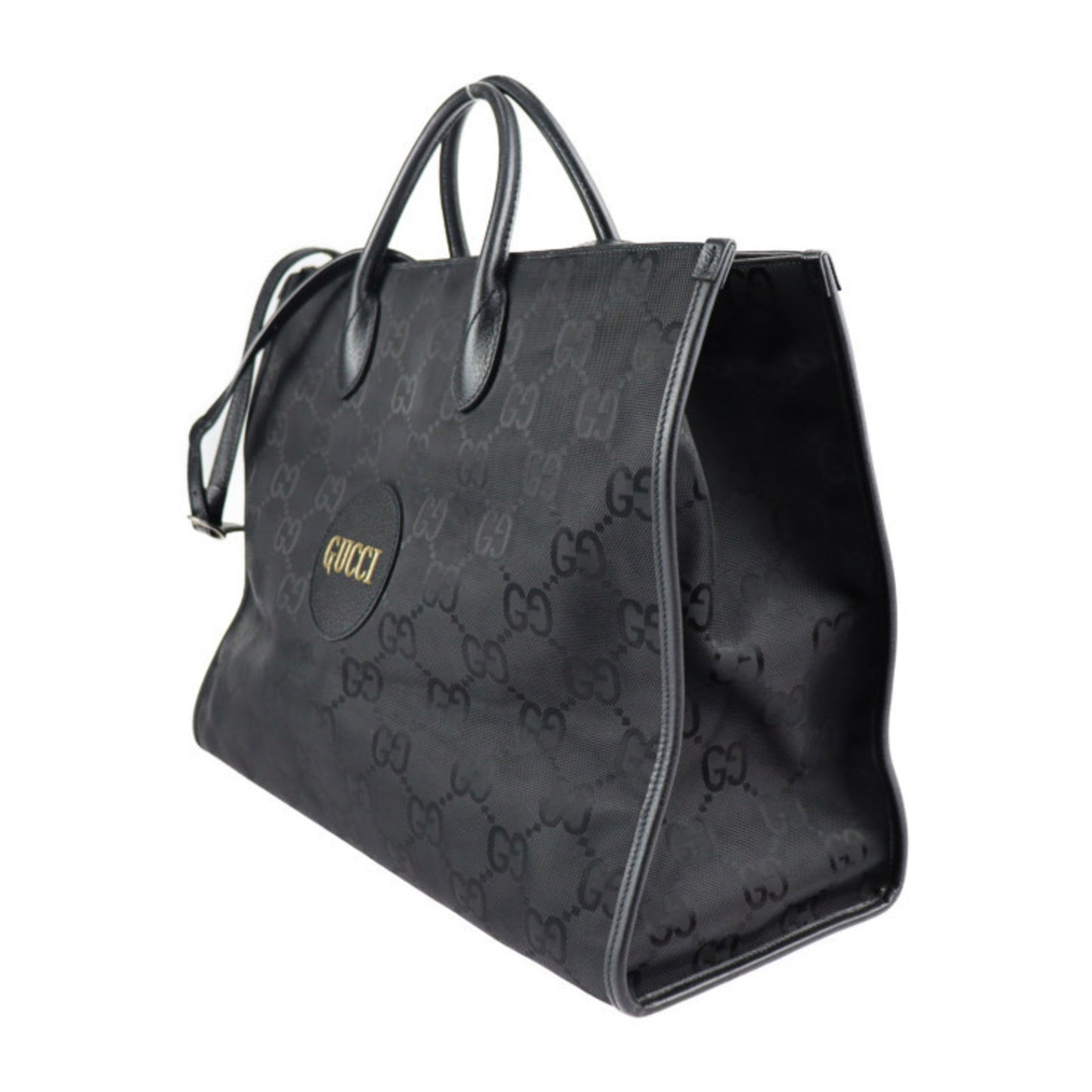 Gucci Black Nylon Leather Handbag Shoulder Bag ( )