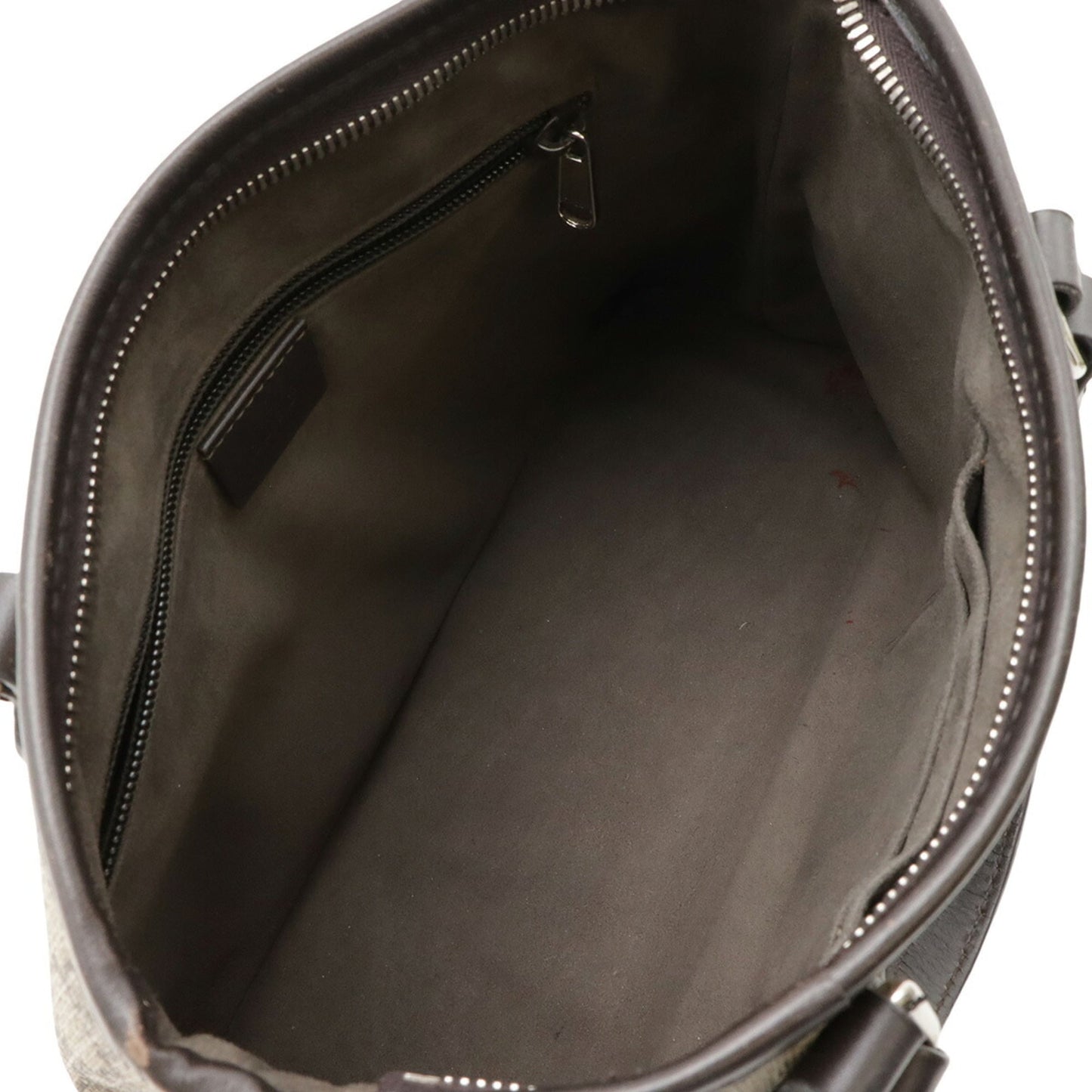 Gucci Beige Dark Brown Gg Supreme Leather Handbag Shoulder Bag Tote Bag ( )
