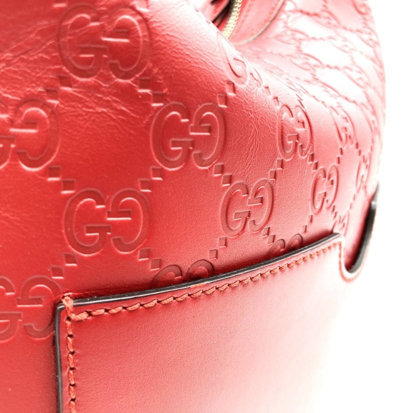 Gucci Red Color Leather Handbag Shoulder Bag ( )