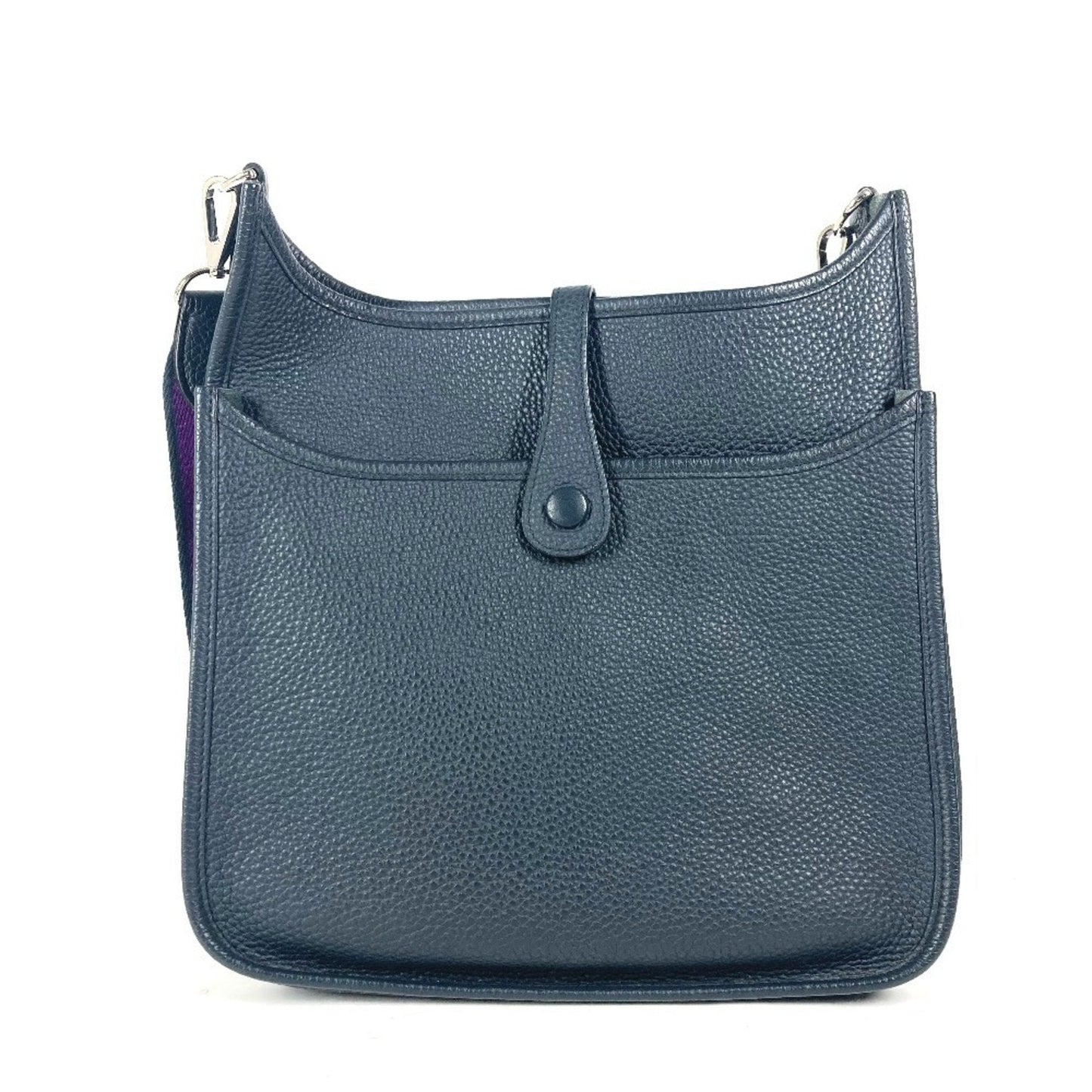 Hermes Navy Taurillon Clemence Leather Shoulder Bag ( )