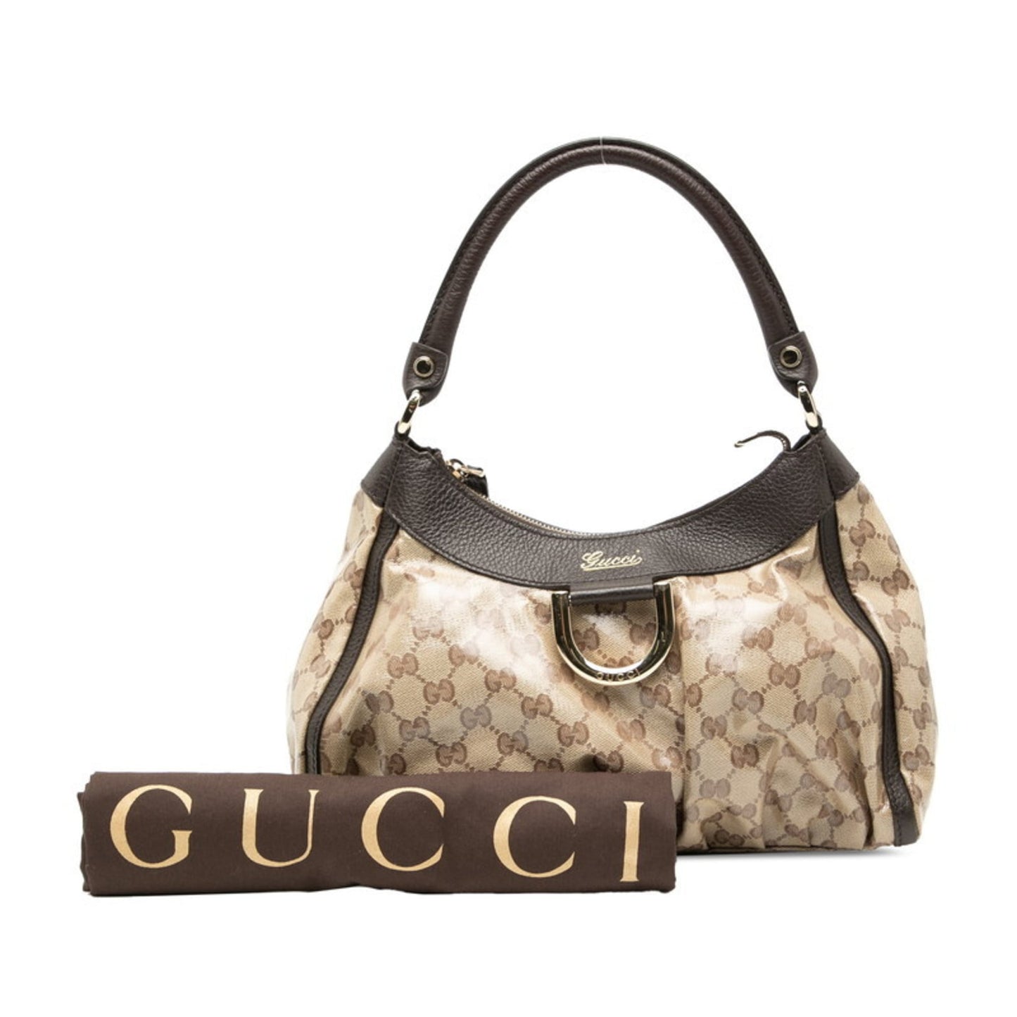 Gucci Beige Brown Pvc Leather Handbag Shoulder Bag ( )