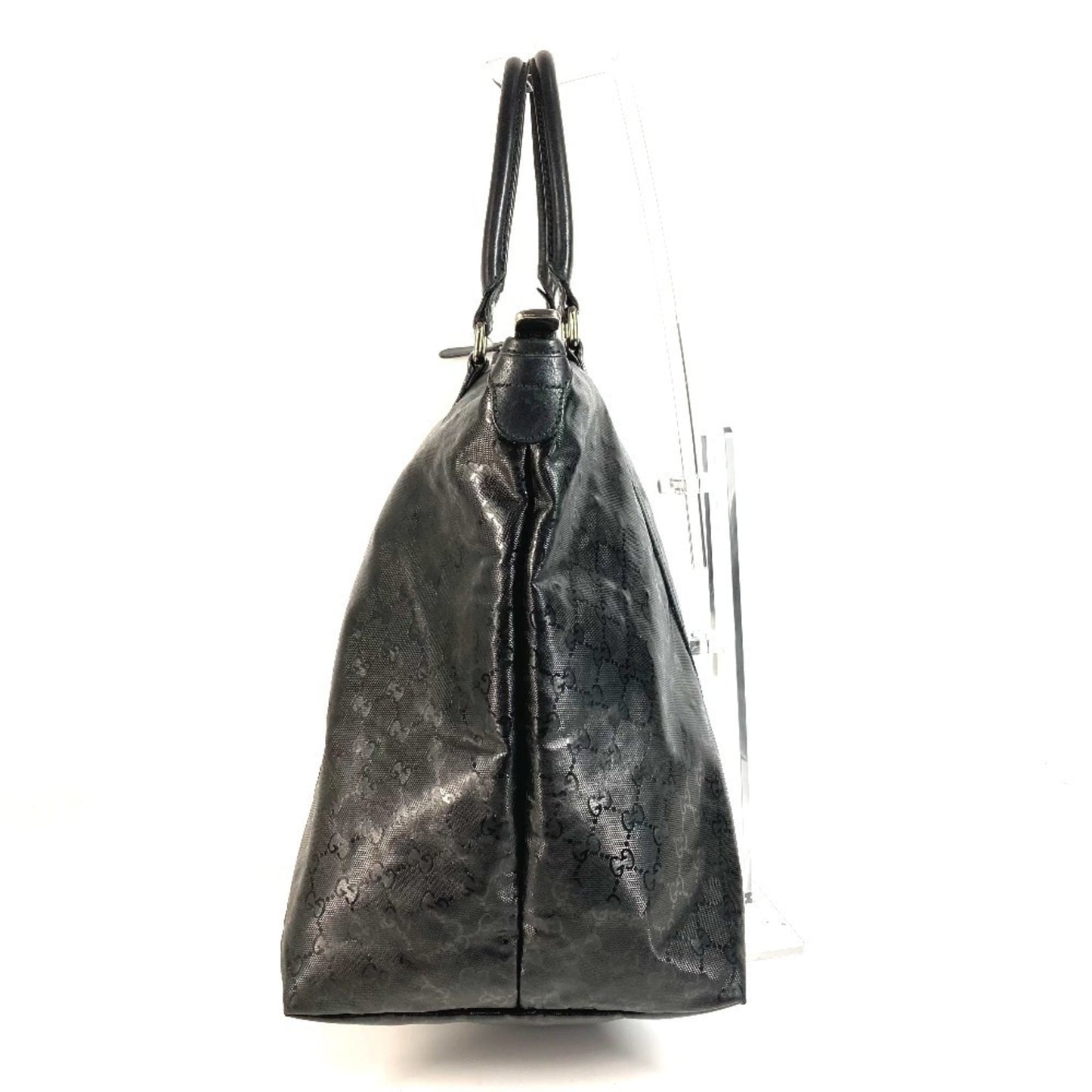 Gucci Gg ImprimÃ© Black Leather Gg ImprimÃ© Boston Bag Shoulder Bag Tote Bag ( )