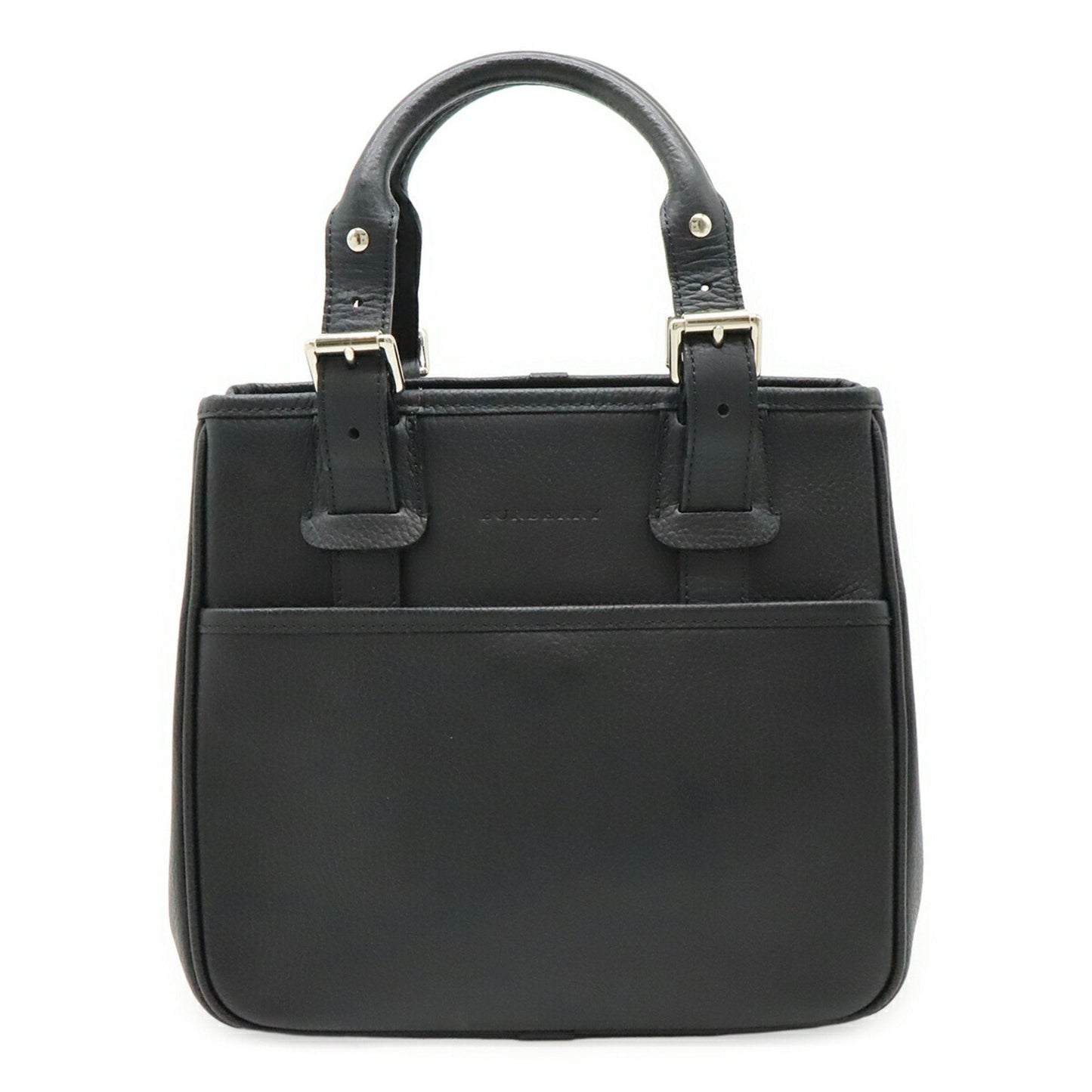 Burberry Black Leather Handbag Tote Bag ( )
