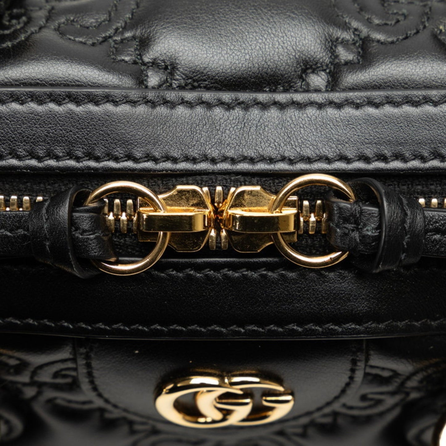 Gucci Black Leather Handbag Shoulder Bag ( )