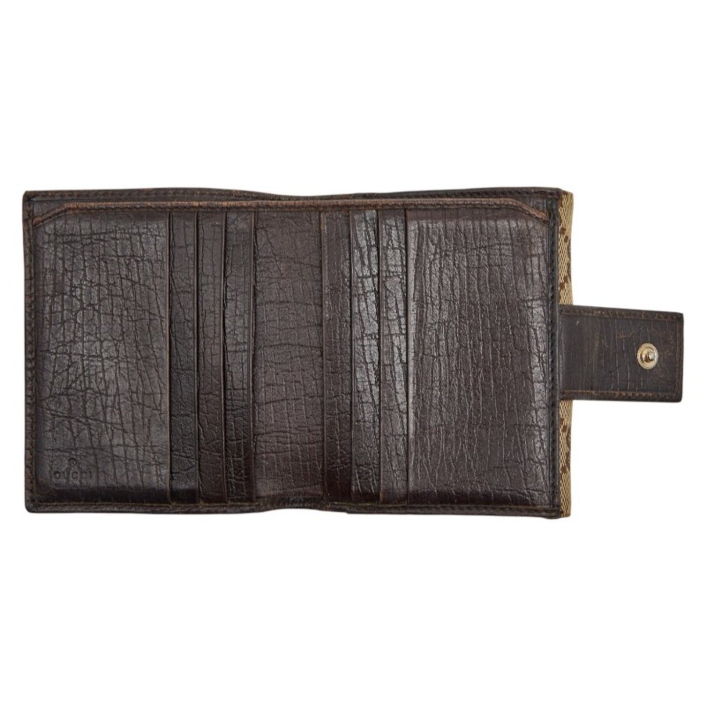 Gucci Brown Canvas Leather Wallet (Bi-Fold) ( )
